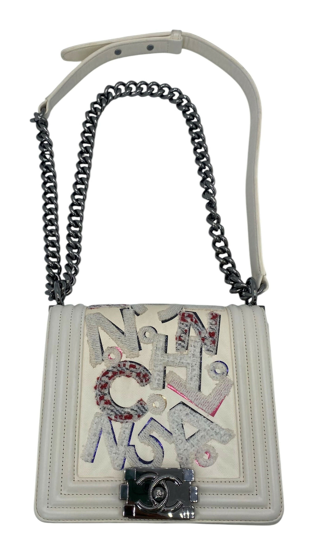 Chanel 14S Rare Limited Edition No 5 Graffiti Lambskin Boy Bag