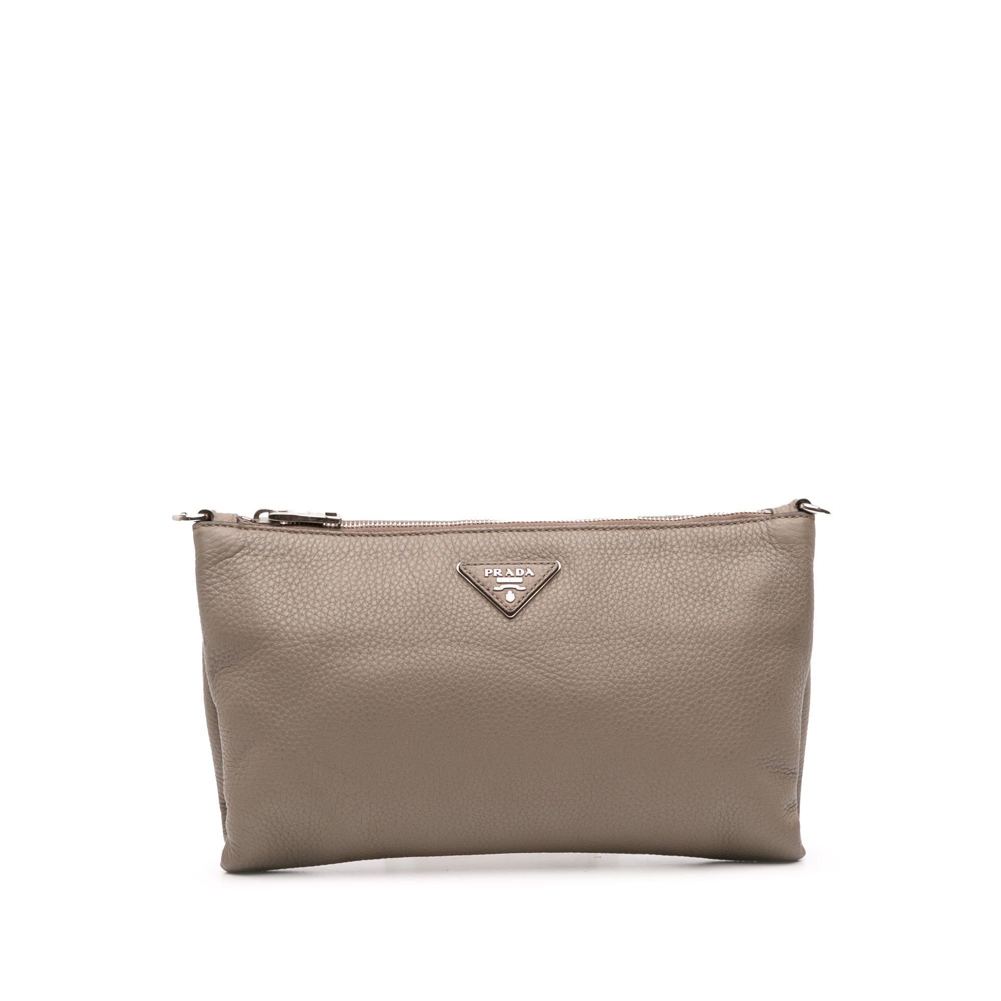 Flat Zip Crossbody Bag Vitello Daino Mini