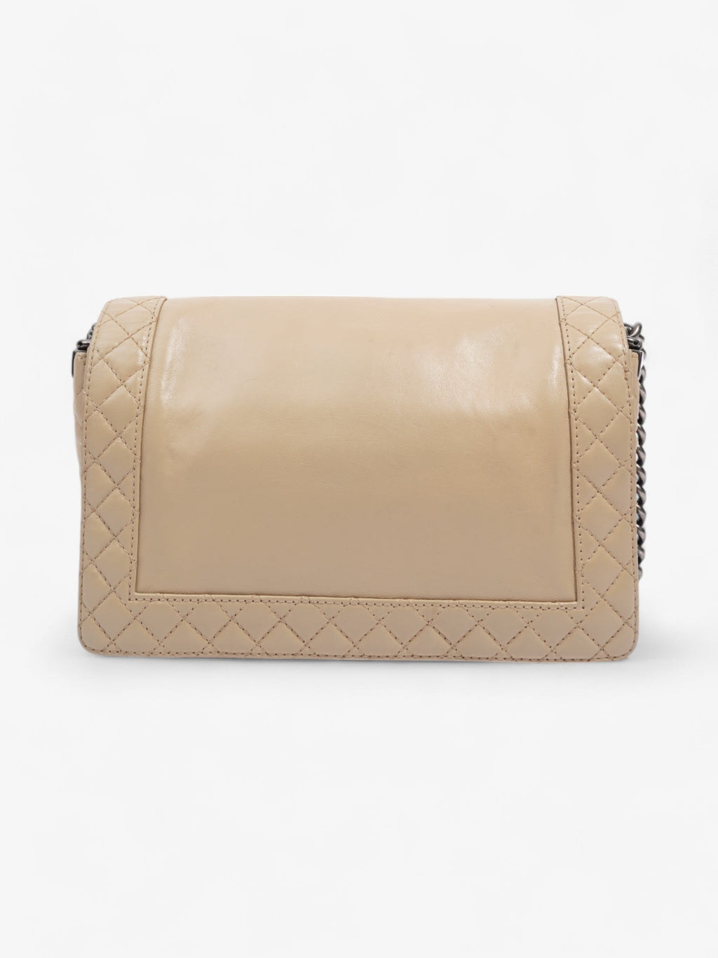 Chanel Boy Reverso Flap Beige Calfskin Leather Large