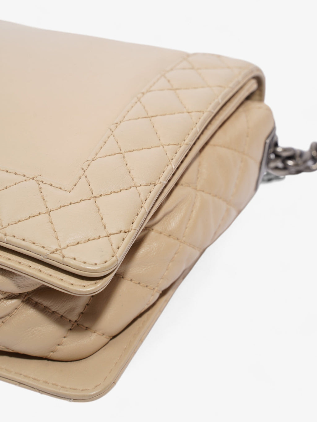 Chanel Boy Reverso Flap Beige Calfskin Leather Large
