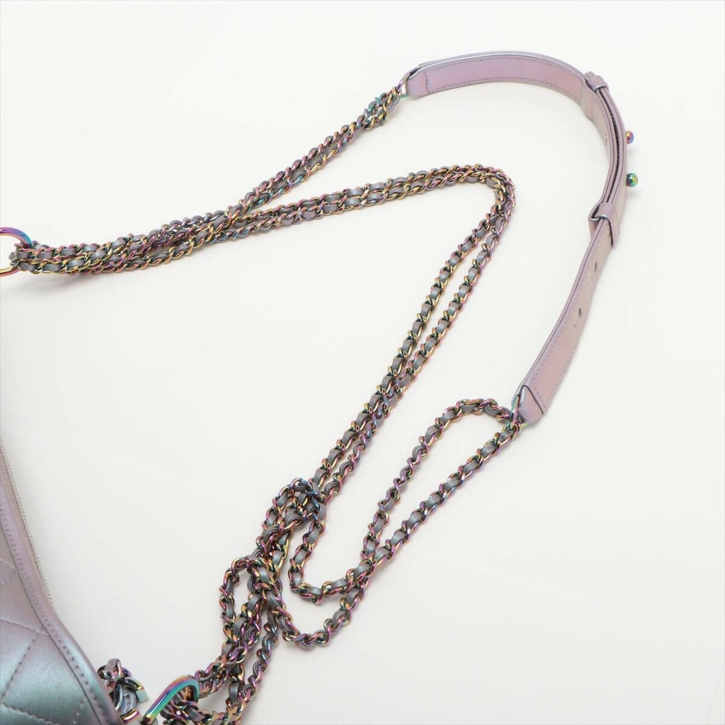 Chanel Iridescent Light Purple Lambskin Calfskin Quilted Gabrielle Hobo Medium Bags