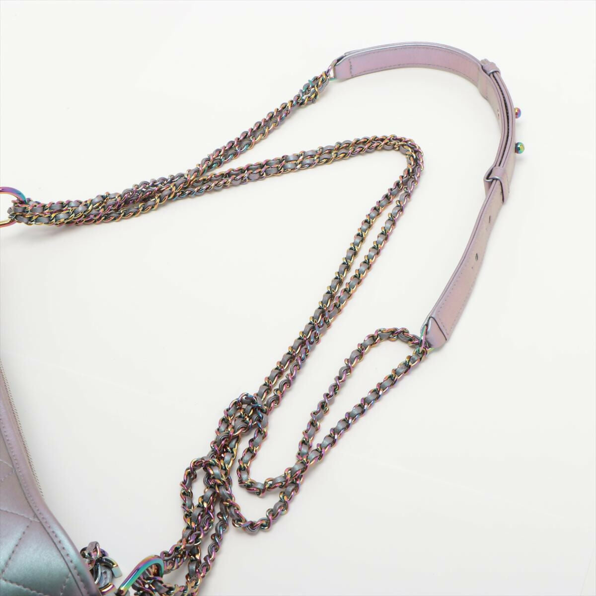 Chanel Iridescent Light Purple Lambskin Calfskin Quilted Gabrielle Hobo Medium Bags