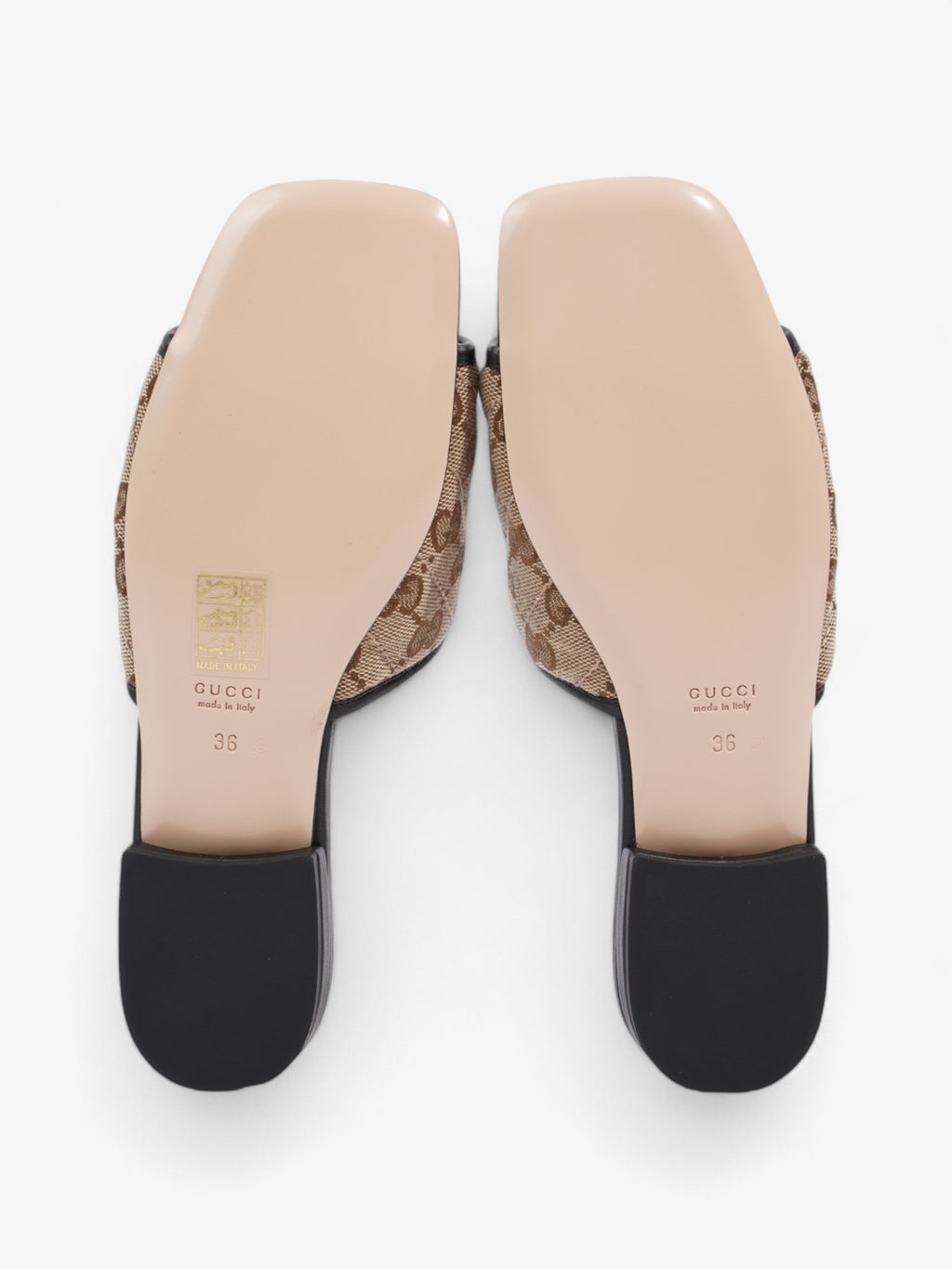 Gucci GG Sandals Beige  / Brown / Black Canvas EU 36 UK 3