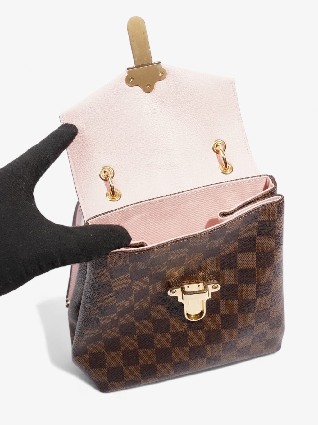 Louis Vuitton Clapton Backpack Damier Ebene / Pink Coated Canvas