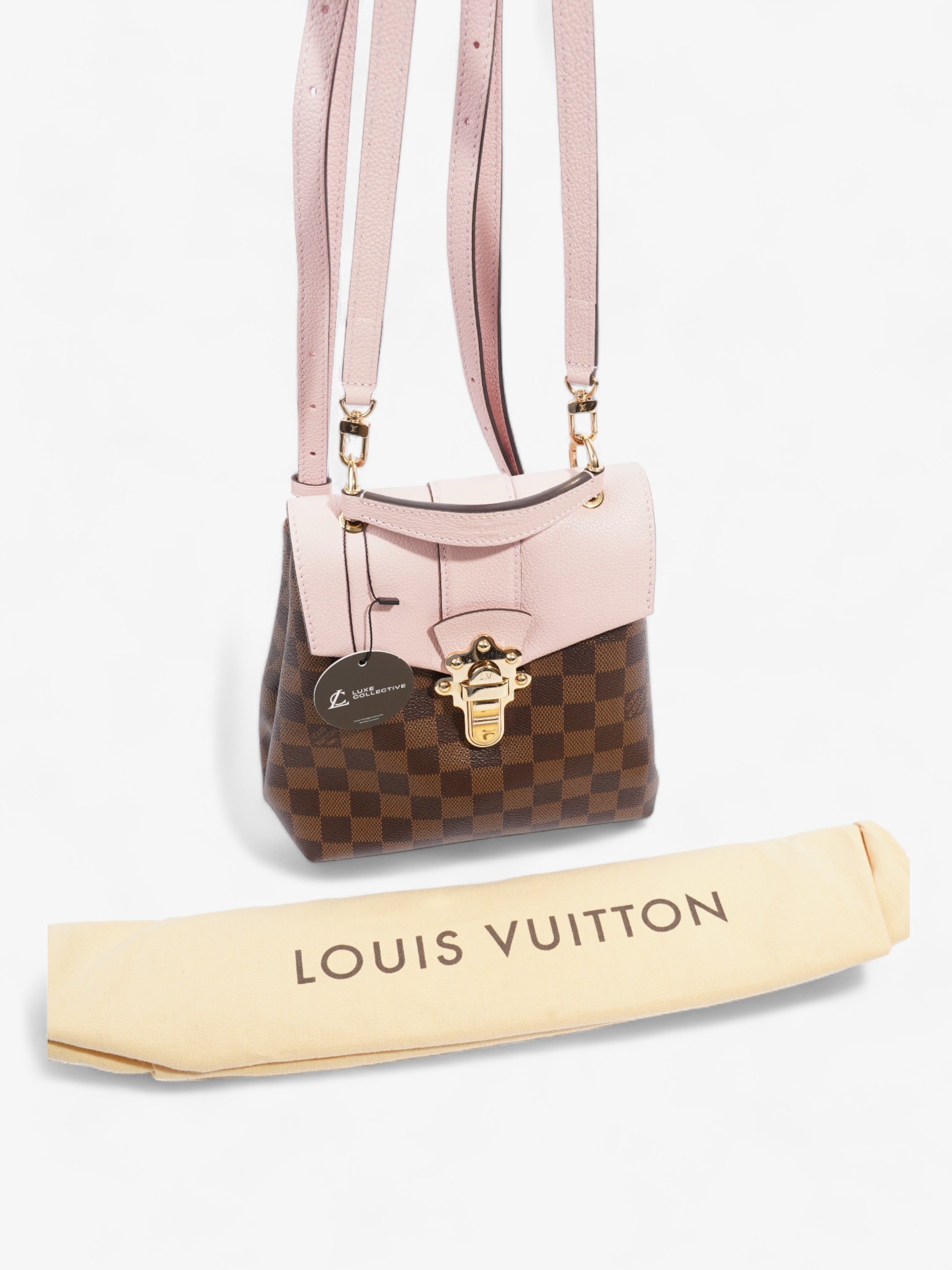 Louis Vuitton Clapton Backpack Damier Ebene / Pink Coated Canvas
