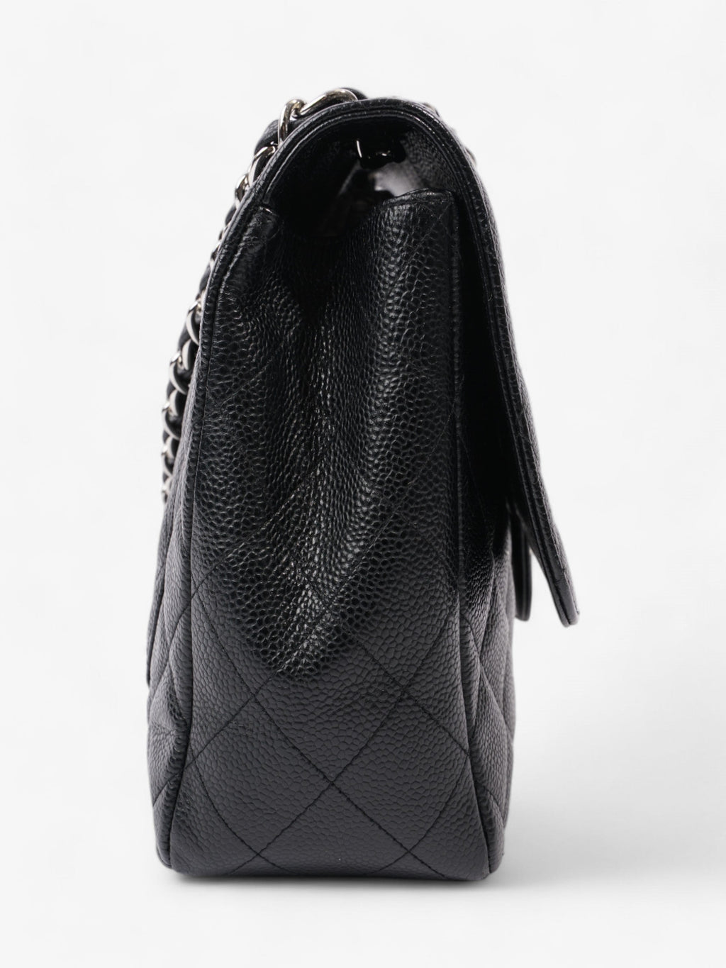 Chanel Classic Single Flap Black Caviar Leather Jumbo