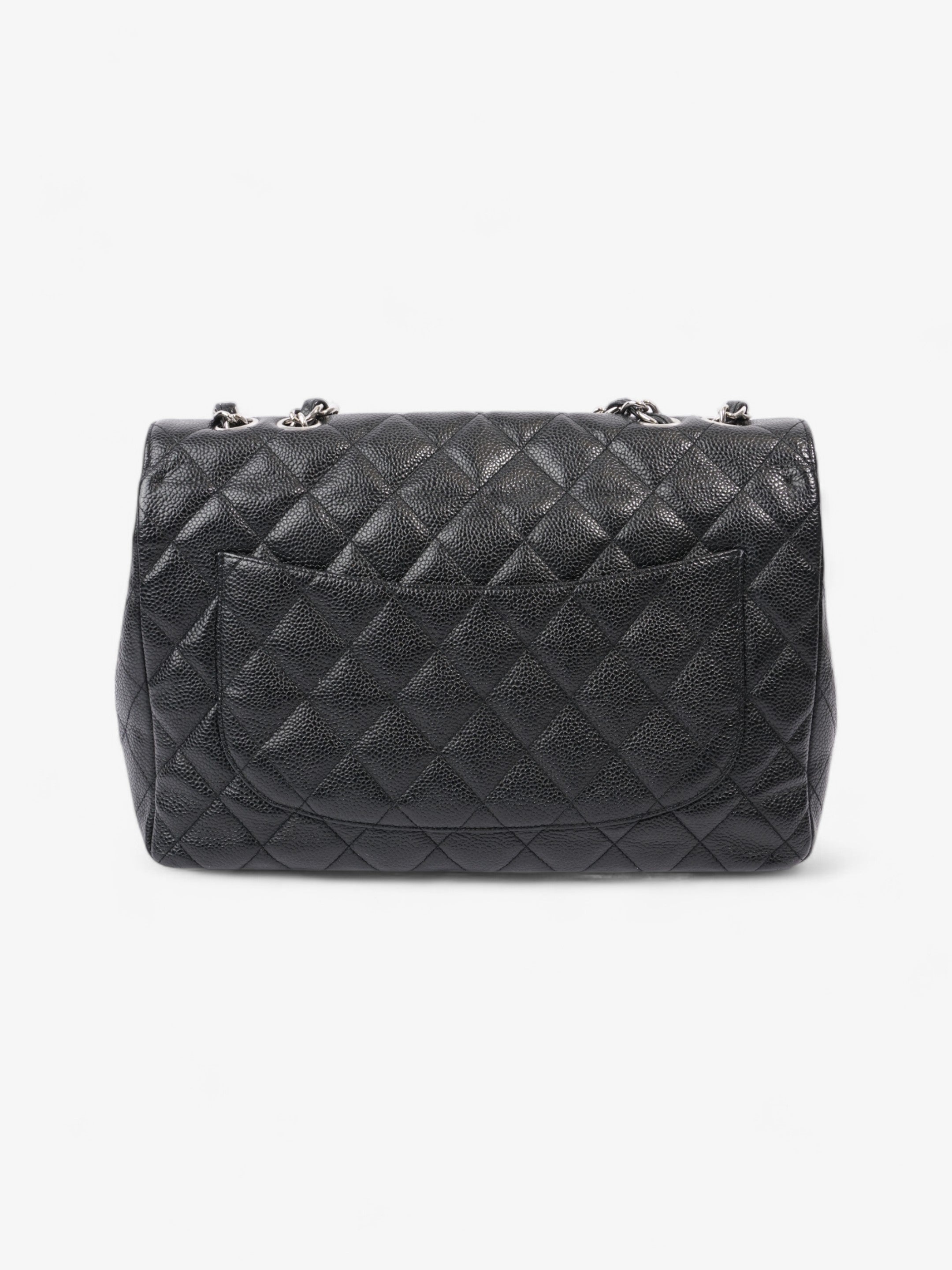 Chanel Classic Single Flap Black Caviar Leather Jumbo