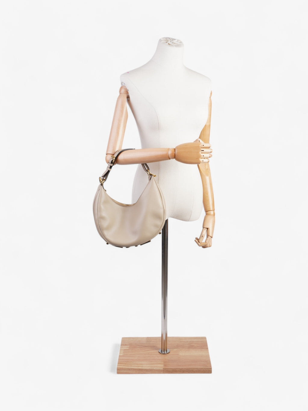 Fendi Fendigraphy Dove Grey Calfskin Leather Small