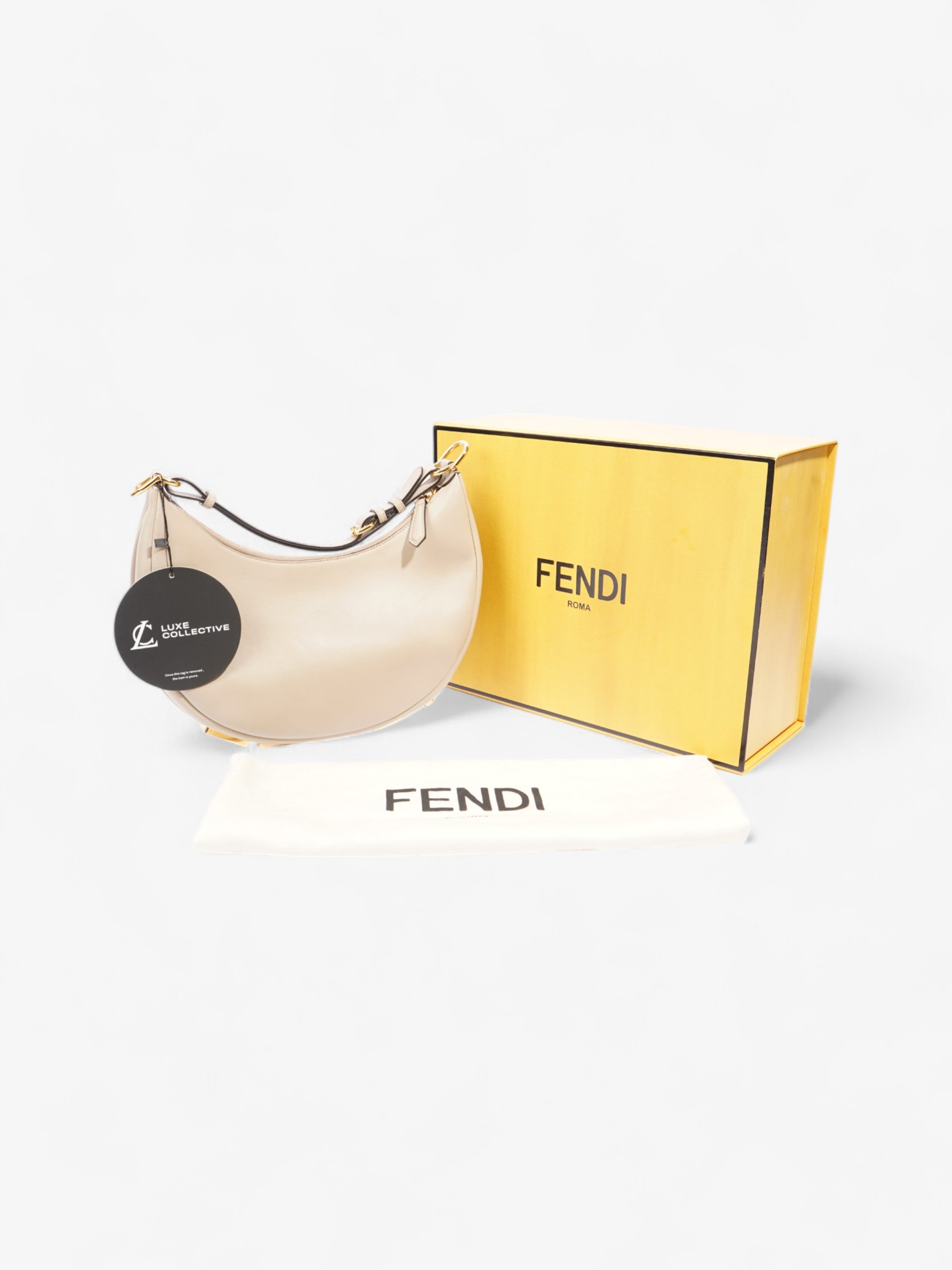 Fendi Fendigraphy Dove Grey Calfskin Leather Small