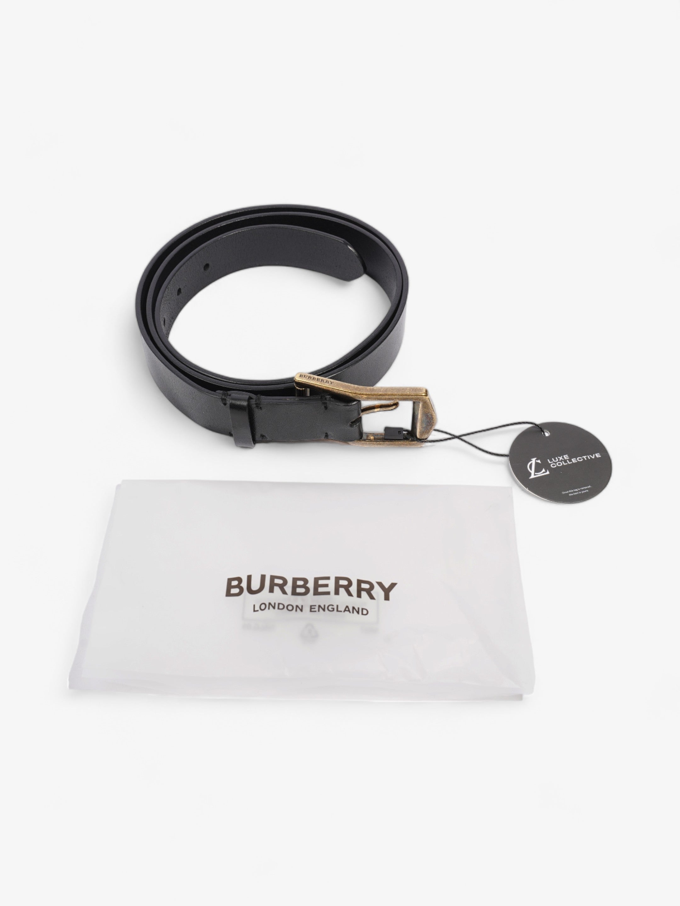 Burberry Buckle Belt Black Leather 100cm 40"