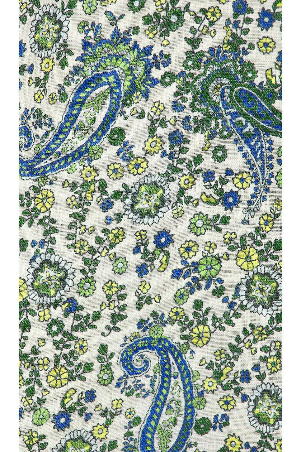 ZIMMERMANN OTTIE PLUNGE PAISLEY LINEN MIDI DRESS
