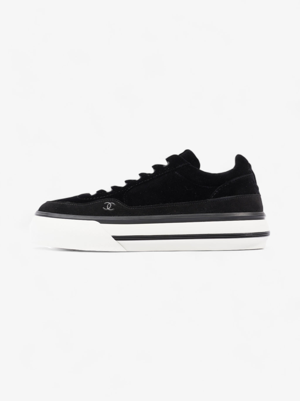 Chanel CC Suede Sneaker Black / White Suede EU 42 UK 8
