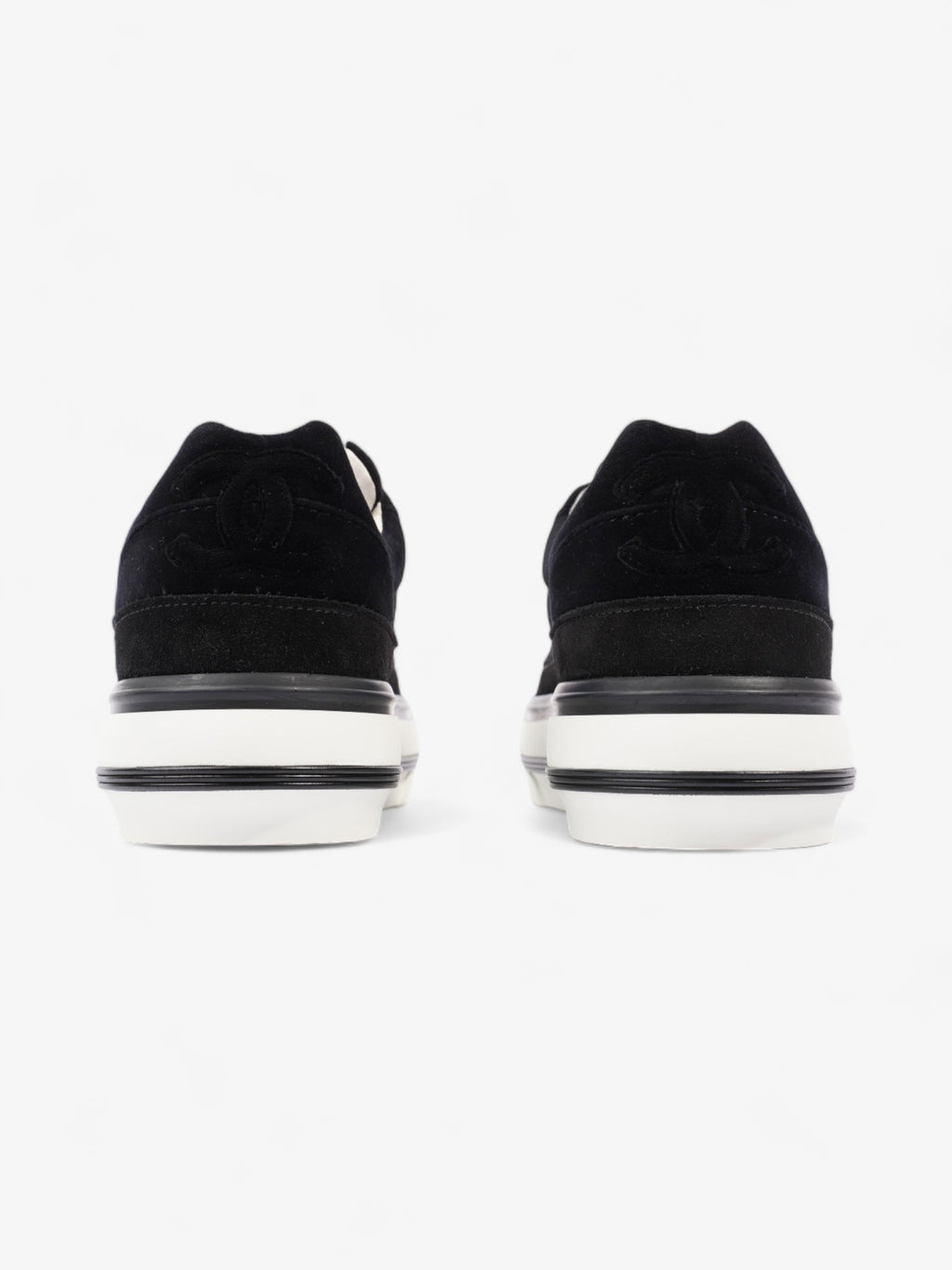 Chanel CC Suede Sneaker Black / White Suede EU 42 UK 8