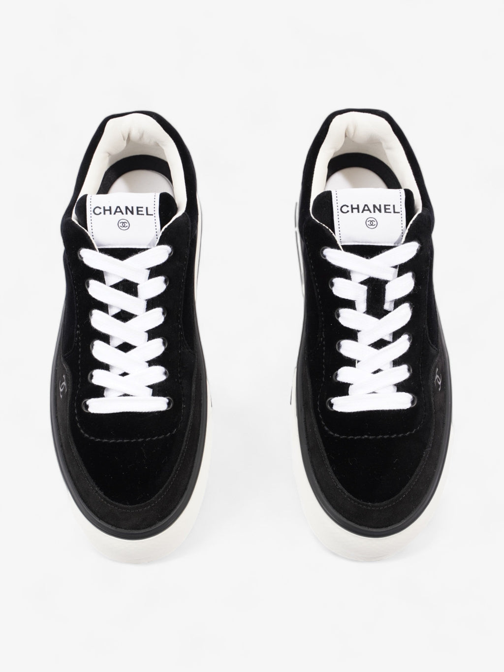Chanel CC Suede Sneaker Black / White Suede EU 42 UK 8