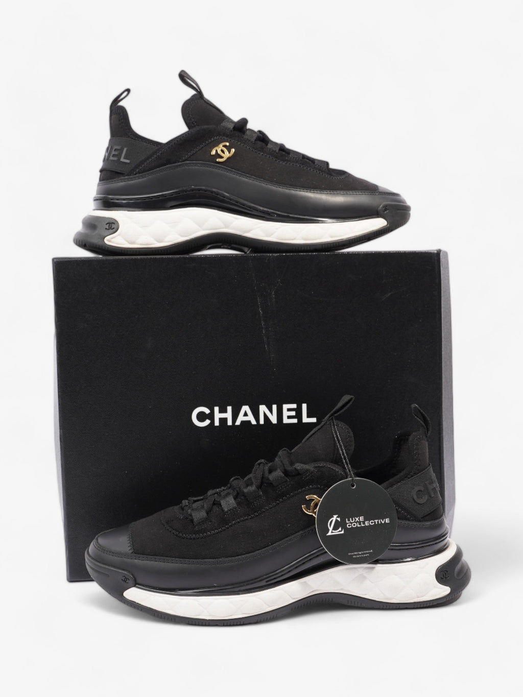 Chanel CC Runner Black / White Suede EU 39 UK 6