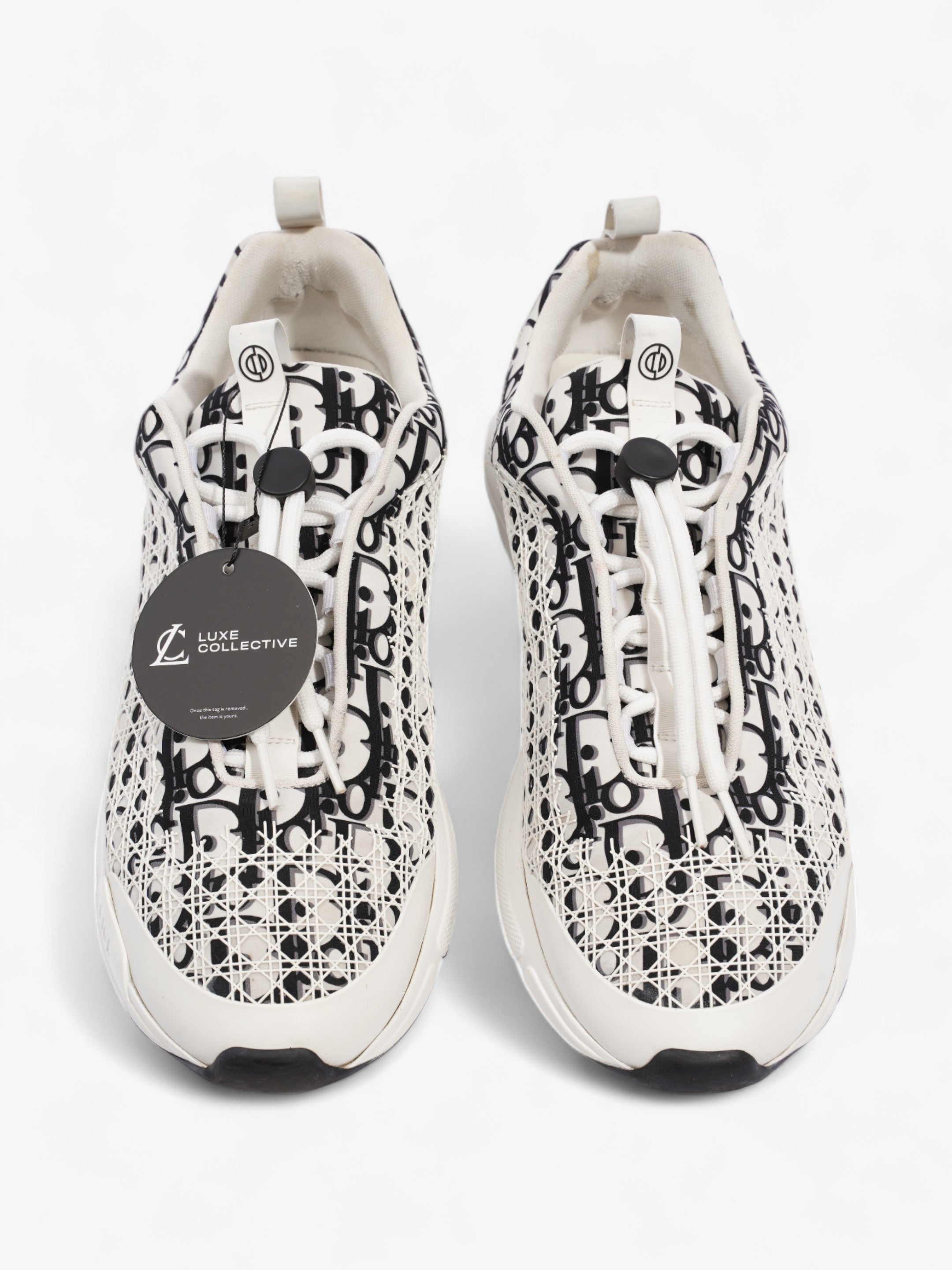 Christian Dior B24 White / Black Oblique Technical Fabric EU 45.5 UK 11