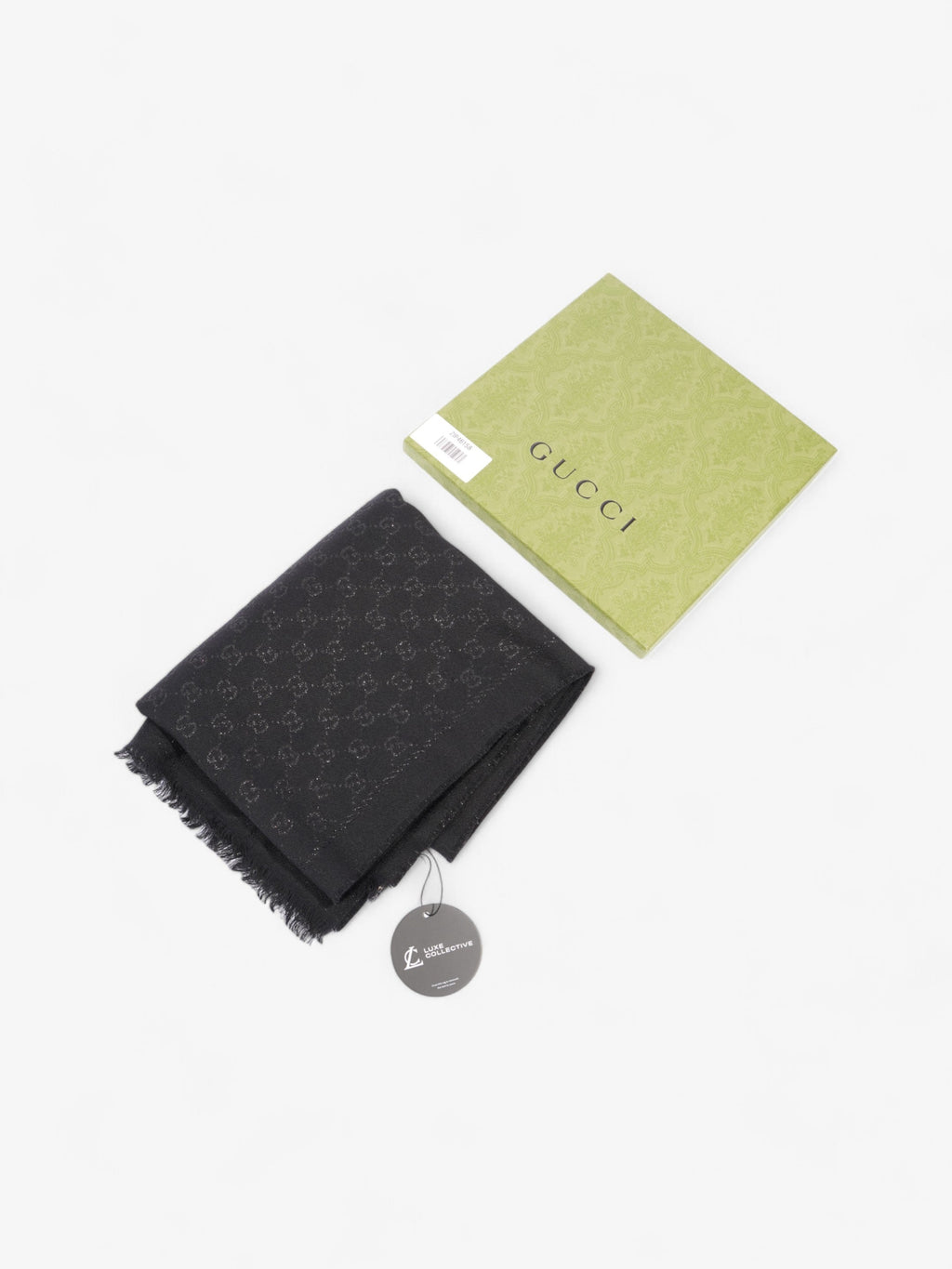Gucci GG Scarf Black Wool