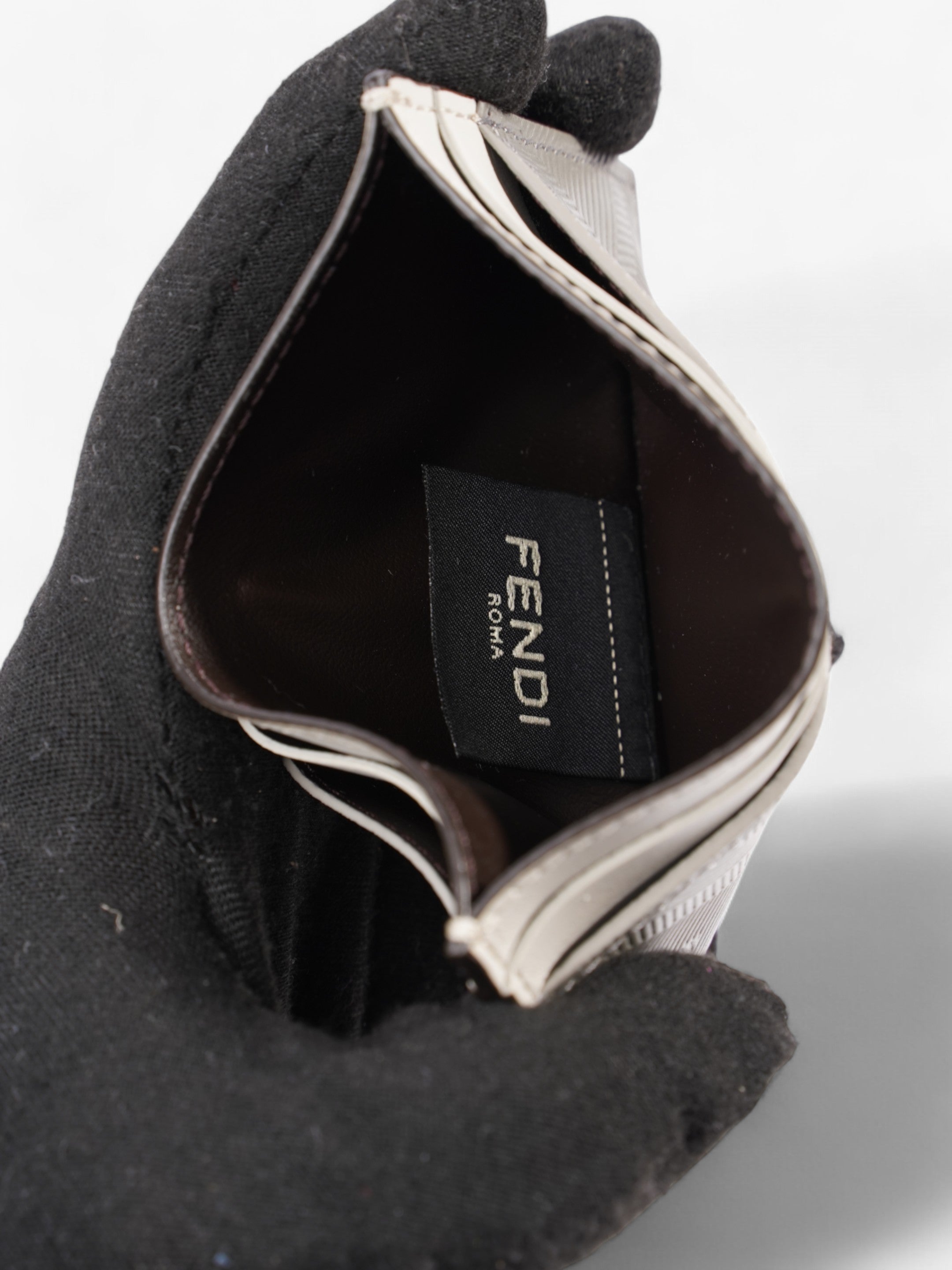 Fendi Shadow  Holder Grey / Off White Leather