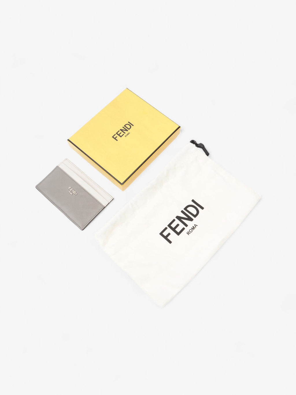 Fendi Shadow  Holder Grey / Off White Leather