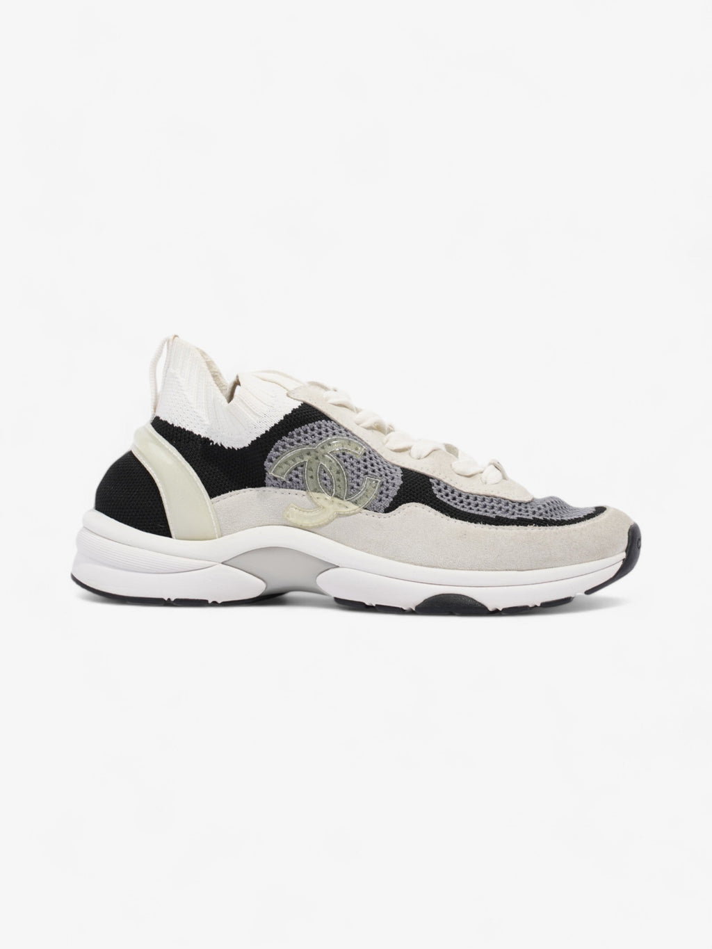 Chanel CC Logo Runners White  / Grey / Black Mesh EU 38 UK 5