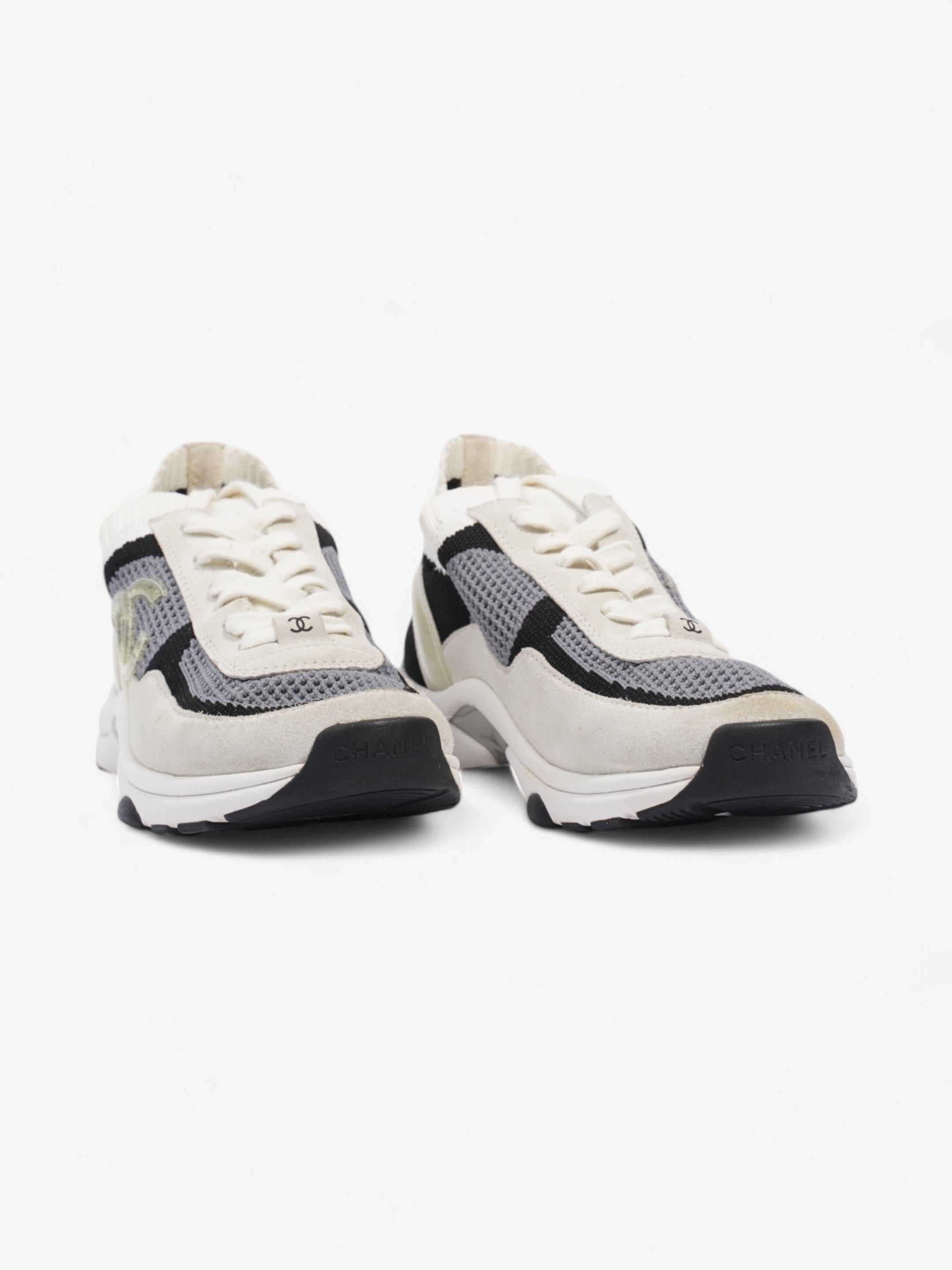 Chanel CC Logo Runners White  / Grey / Black Mesh EU 38 UK 5