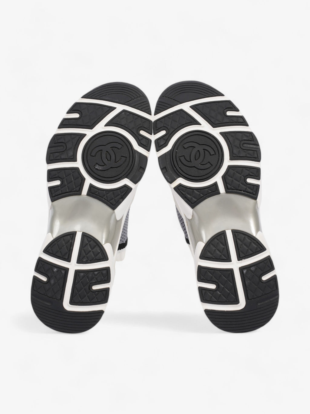 Chanel CC Logo Runners White  / Grey / Black Mesh EU 38 UK 5