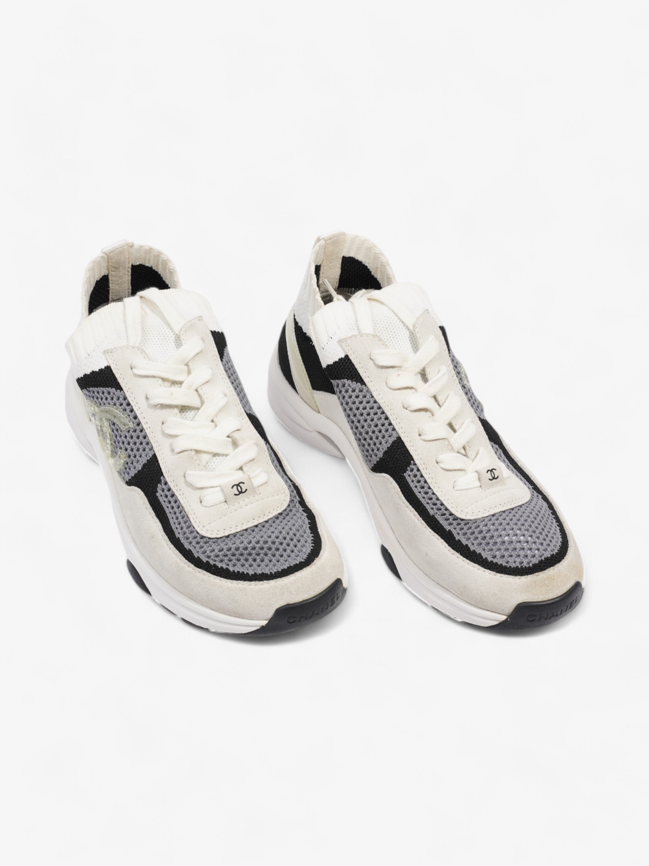 Chanel CC Logo Runners White  / Grey / Black Mesh EU 38 UK 5