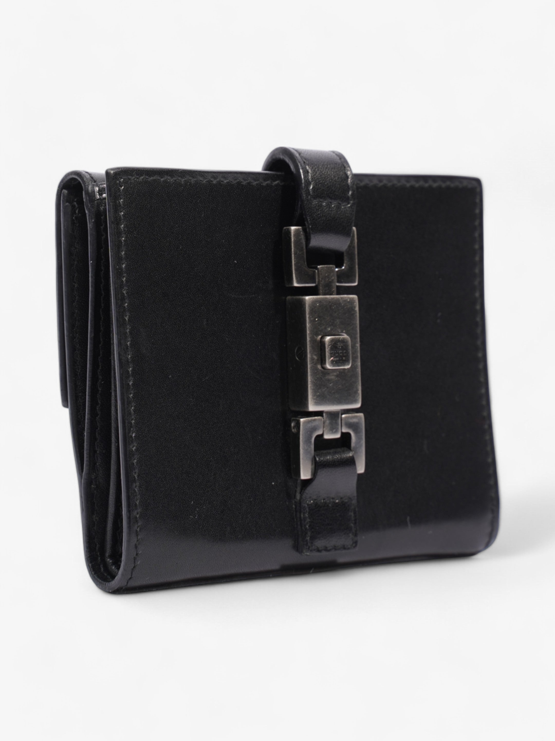 Gucci Jackie 2 Fold Wallet Black Leather