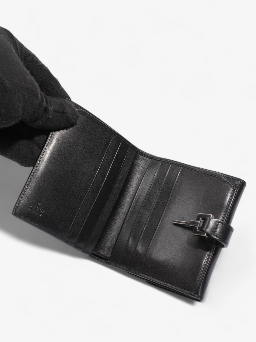 Gucci Jackie 2 Fold Wallet Black Leather
