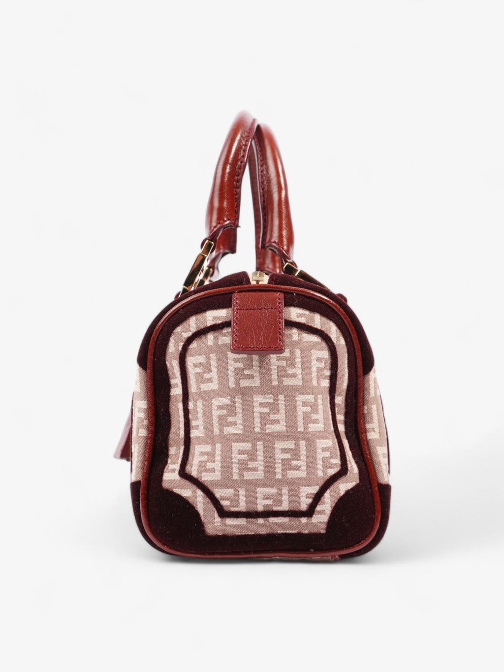 Fendi Zucchino Boston Burgundy Canvas