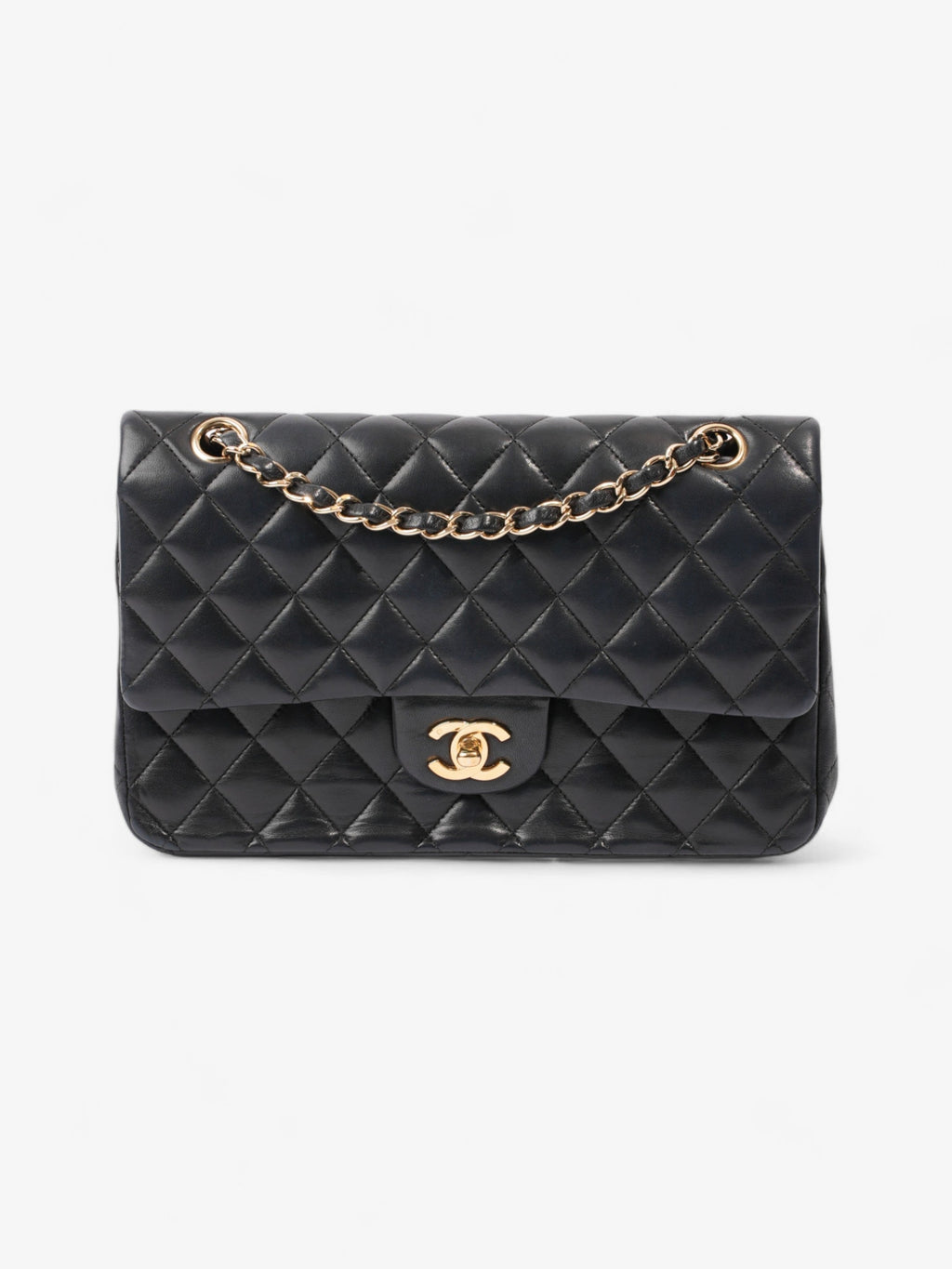 Chanel Classic Double Flap Black Lambskin Leather Medium