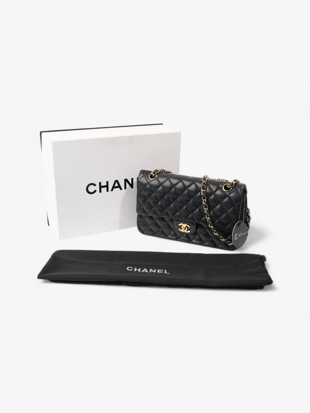 Chanel Classic Double Flap Black Lambskin Leather Medium