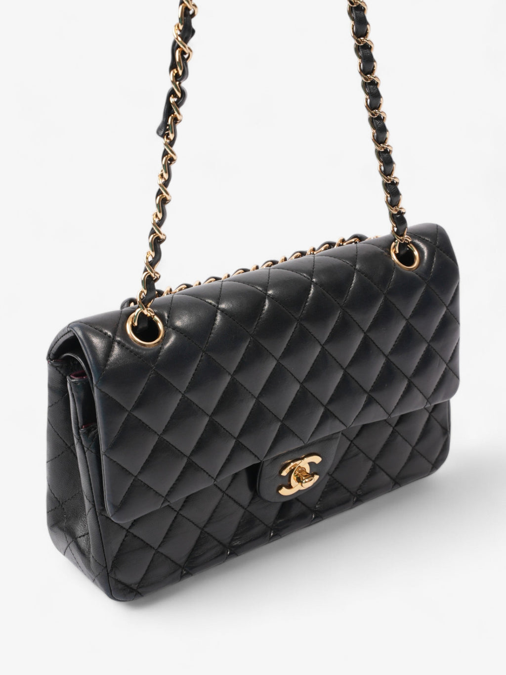 Chanel Classic Double Flap Black Lambskin Leather Medium