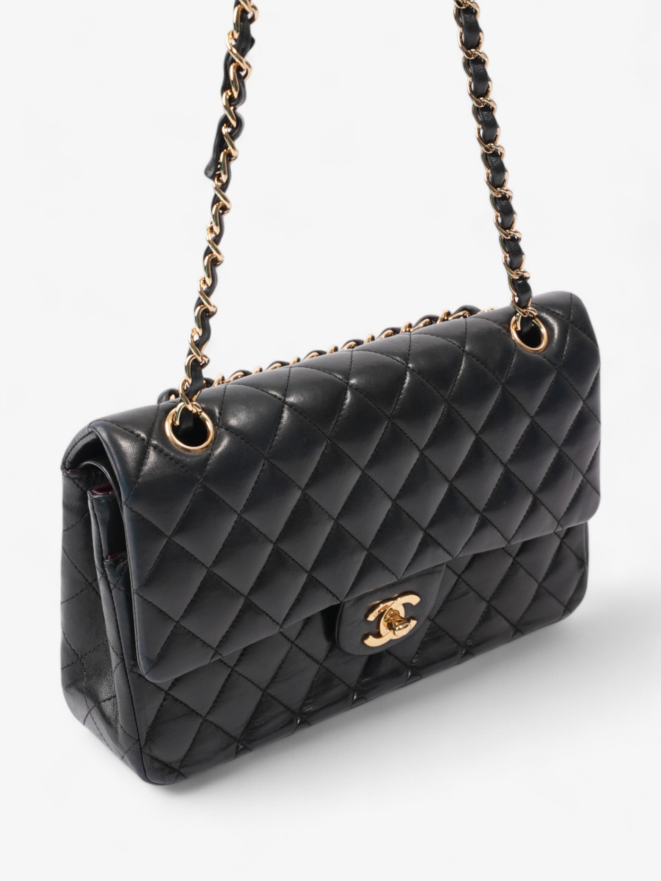 Chanel Classic Double Flap Black Lambskin Leather Medium