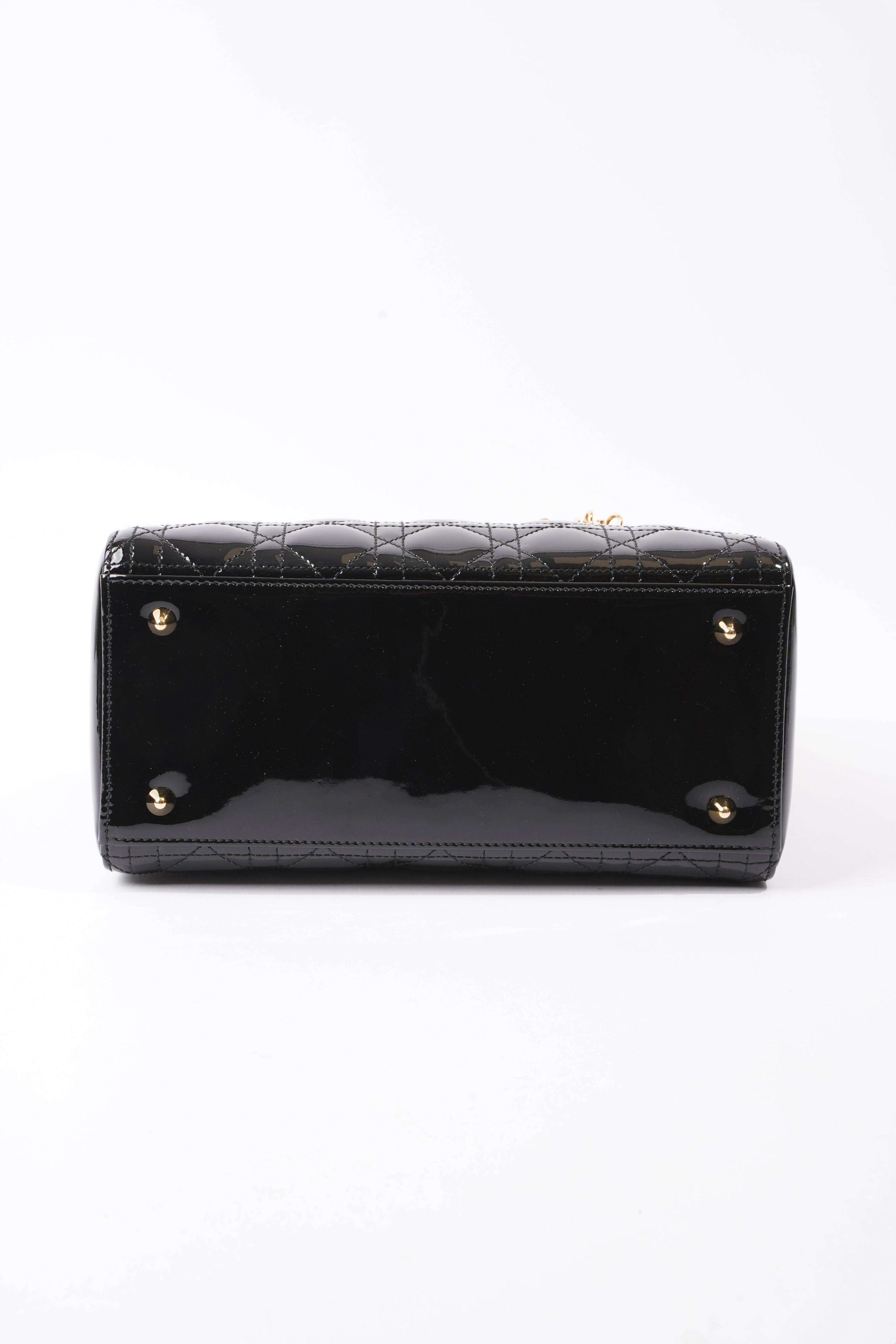 Lady Dior Black Patent Leather Medium
