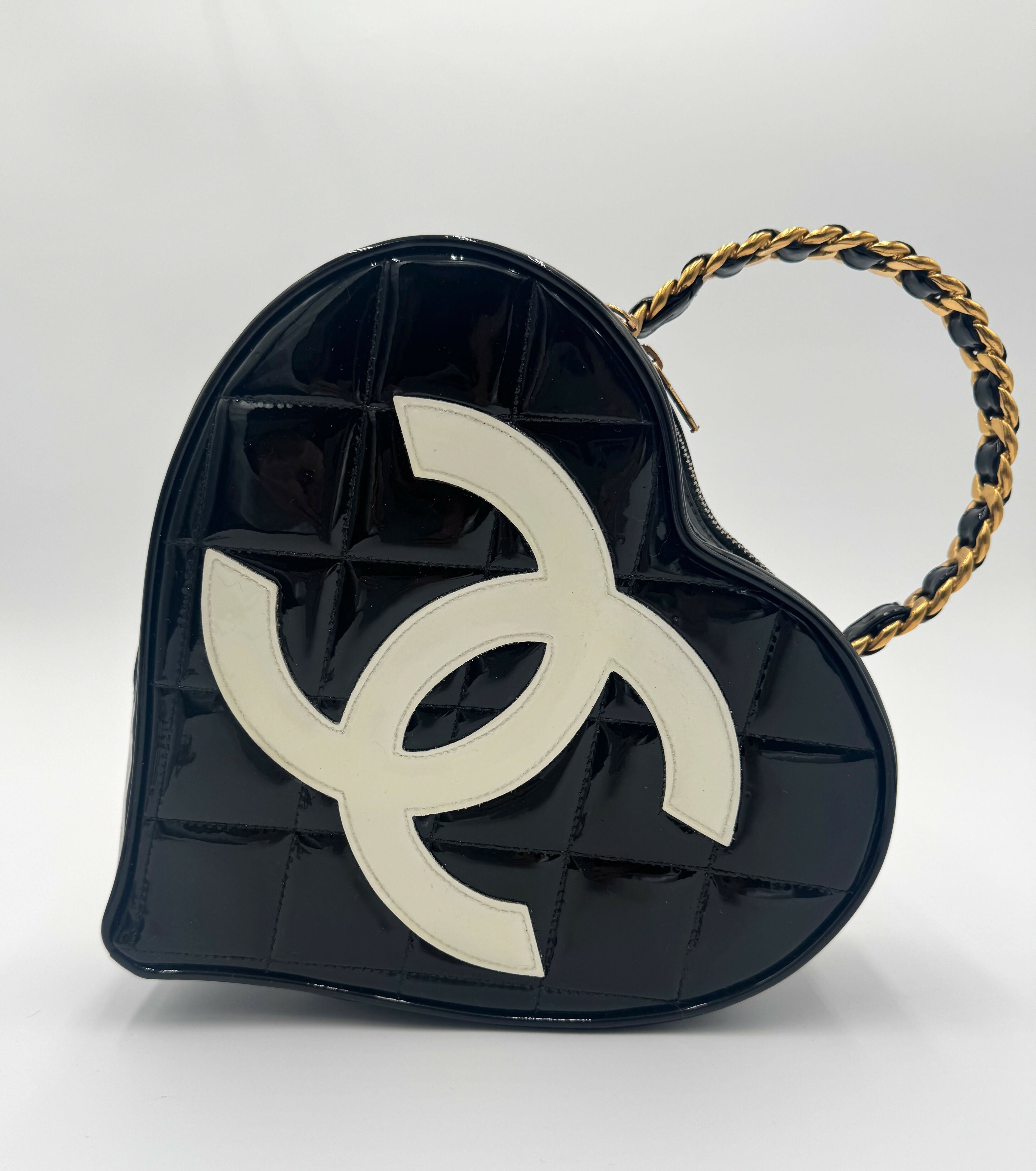Chanel 1995 Vintage Barbie Black Heart Vanity Bag