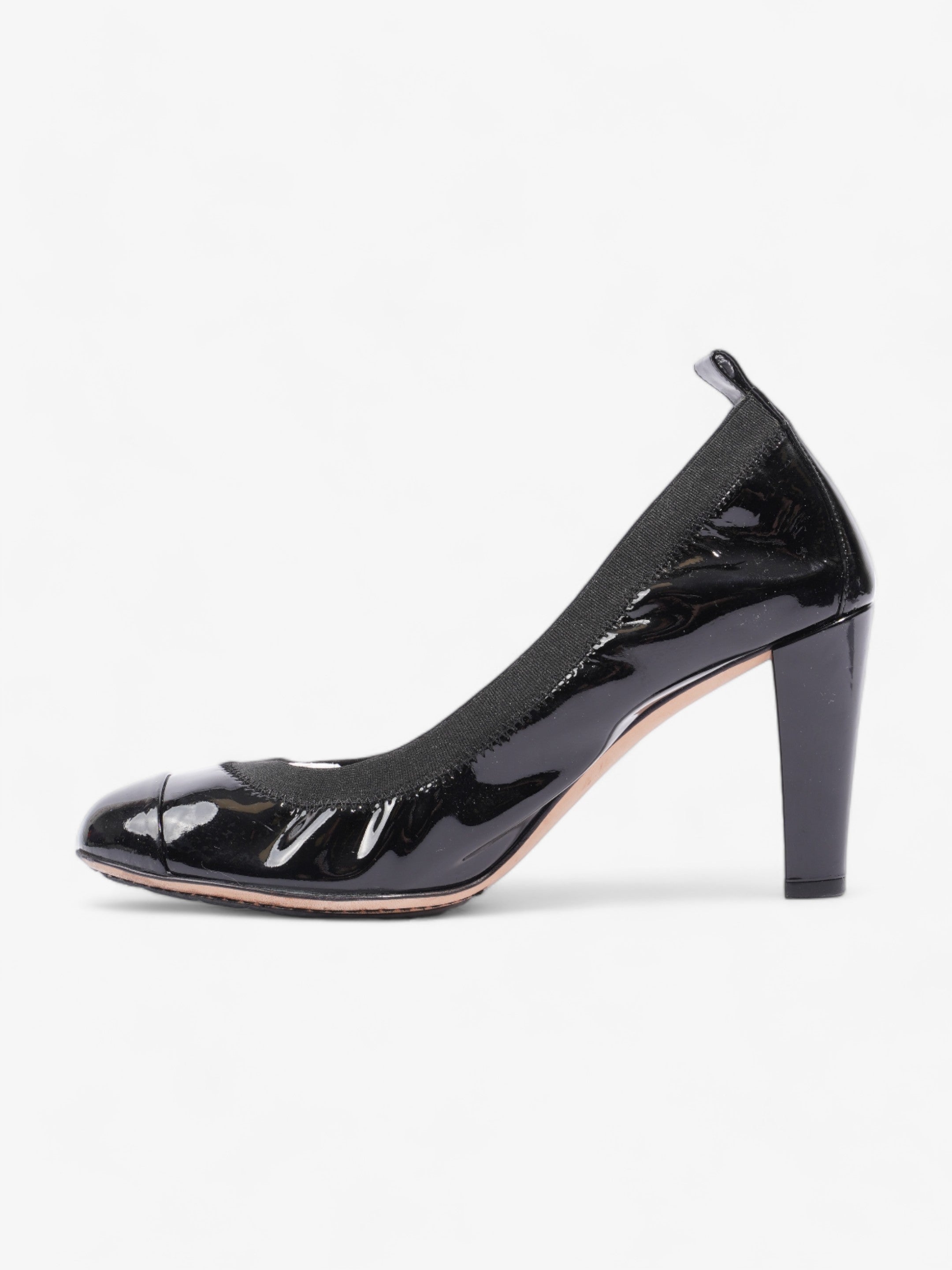 Chanel CC Ballerina Platform Pumps 70 Black Patent Leather EU 39 UK 6