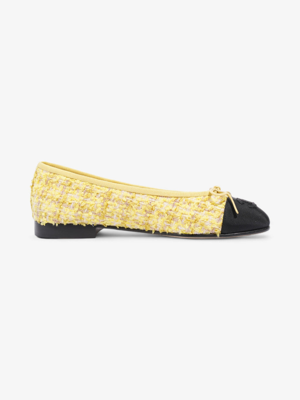 Chanel CC Ballerina Pumps Yellow / Black Mesh EU 36 UK 3