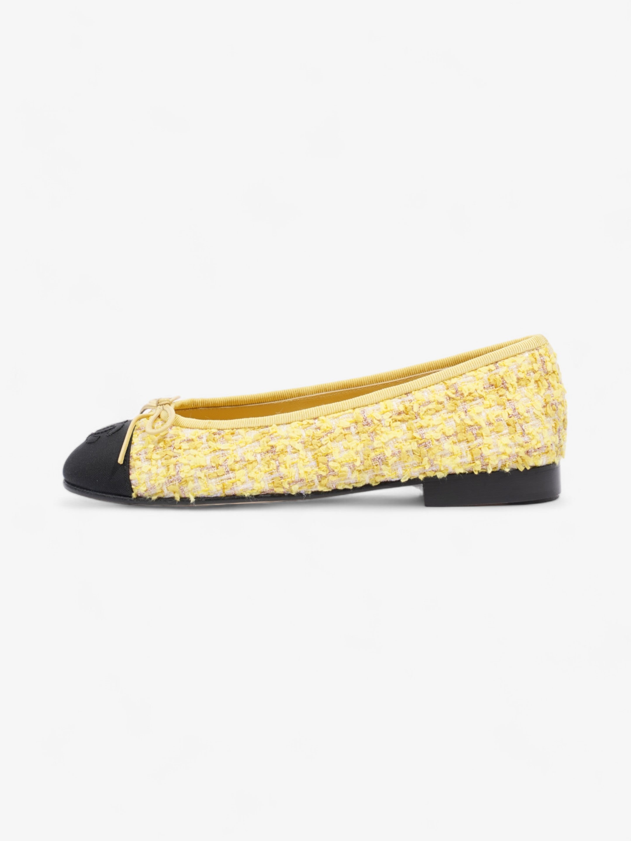 Chanel CC Ballerina Pumps Yellow / Black Mesh EU 36 UK 3