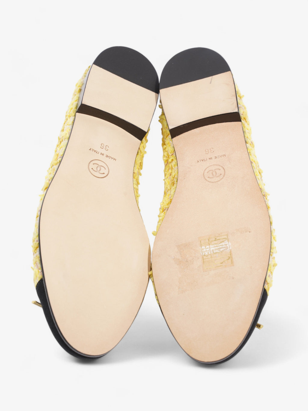 Chanel CC Ballerina Pumps Yellow / Black Mesh EU 36 UK 3