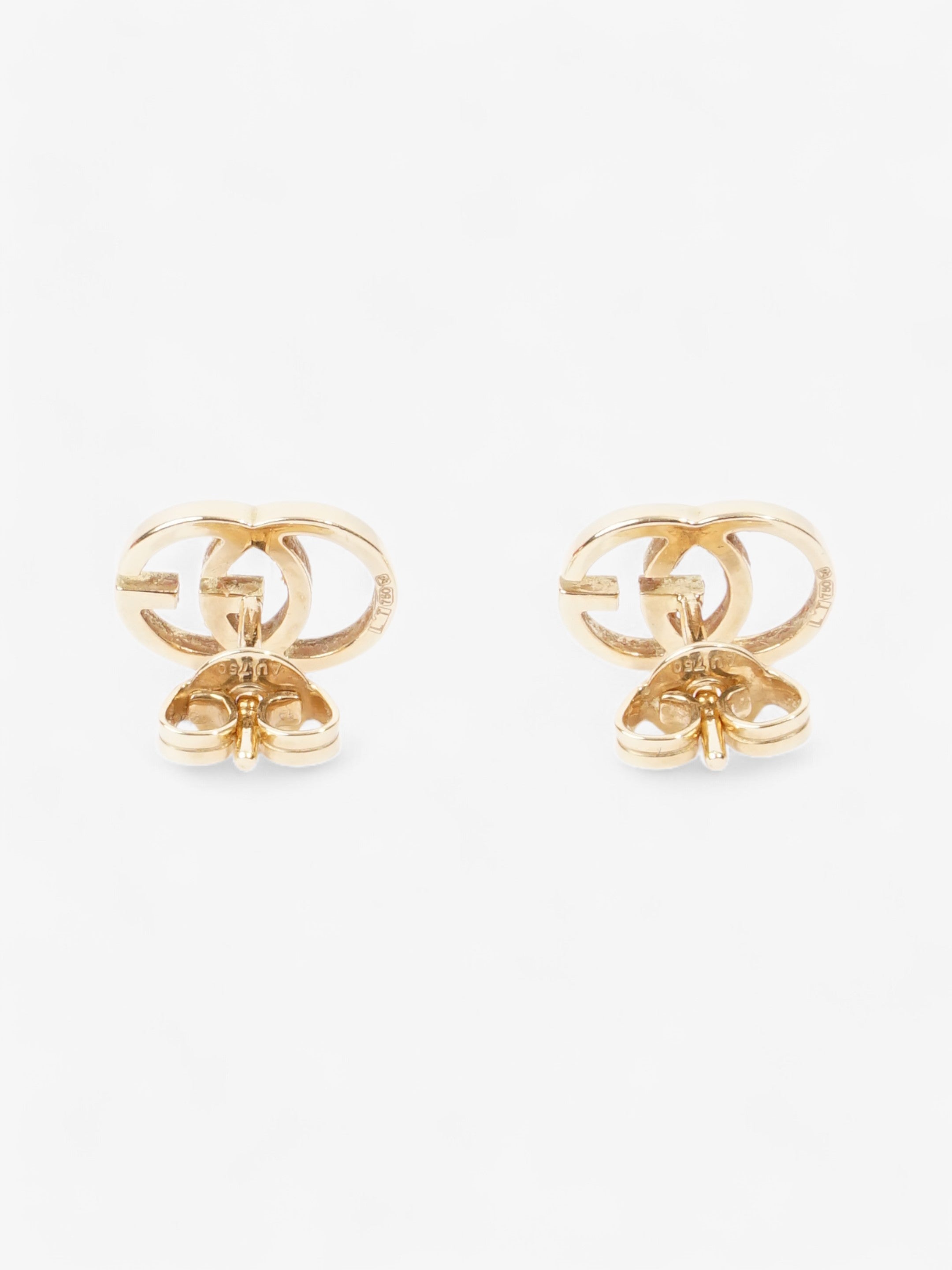 Gucci GG Marmont Stud Earrings Gold Yellow Gold