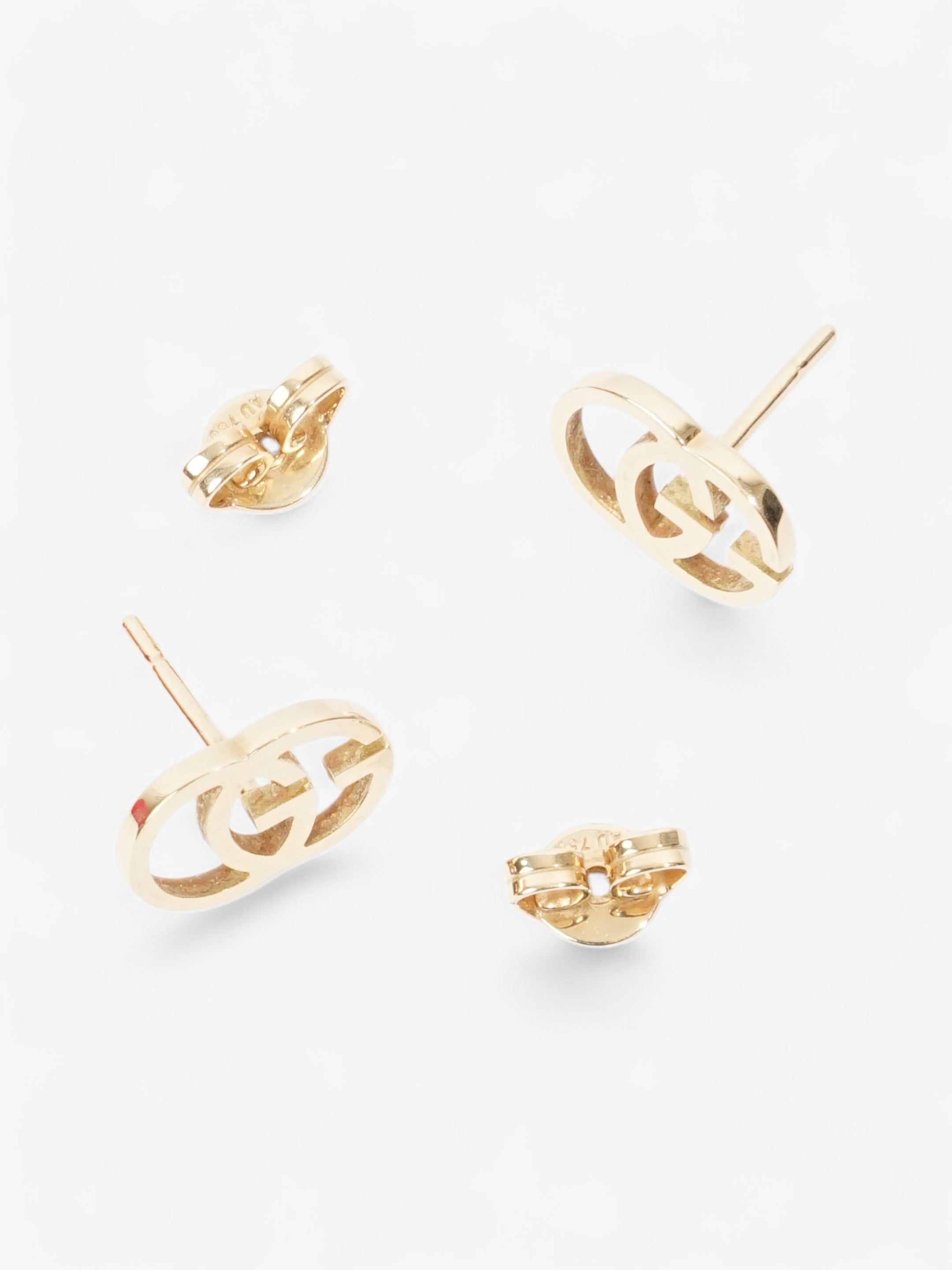 Gucci GG Marmont Stud Earrings Gold Yellow Gold