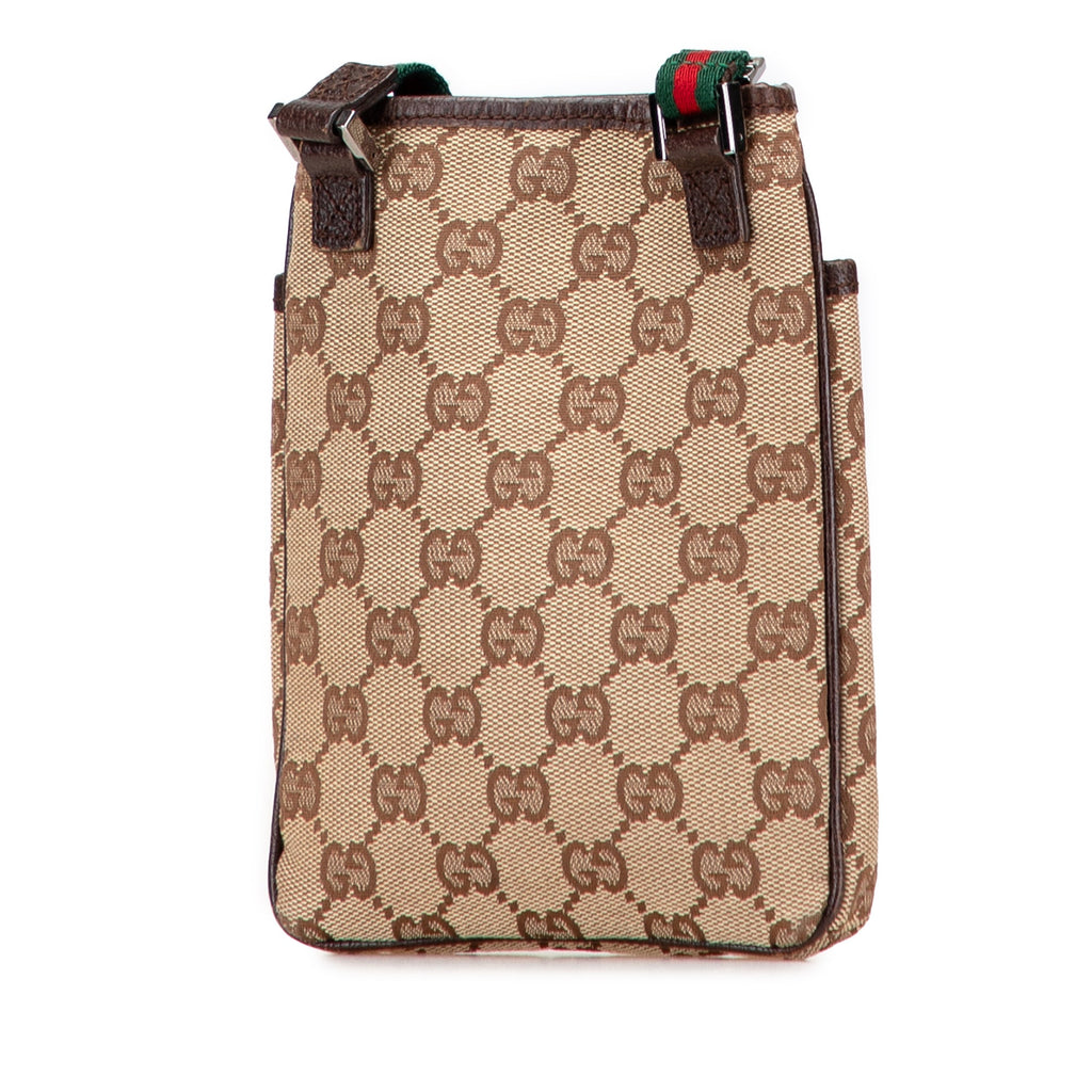 Web Strap Zip Messenger Bag GG Canvas Small