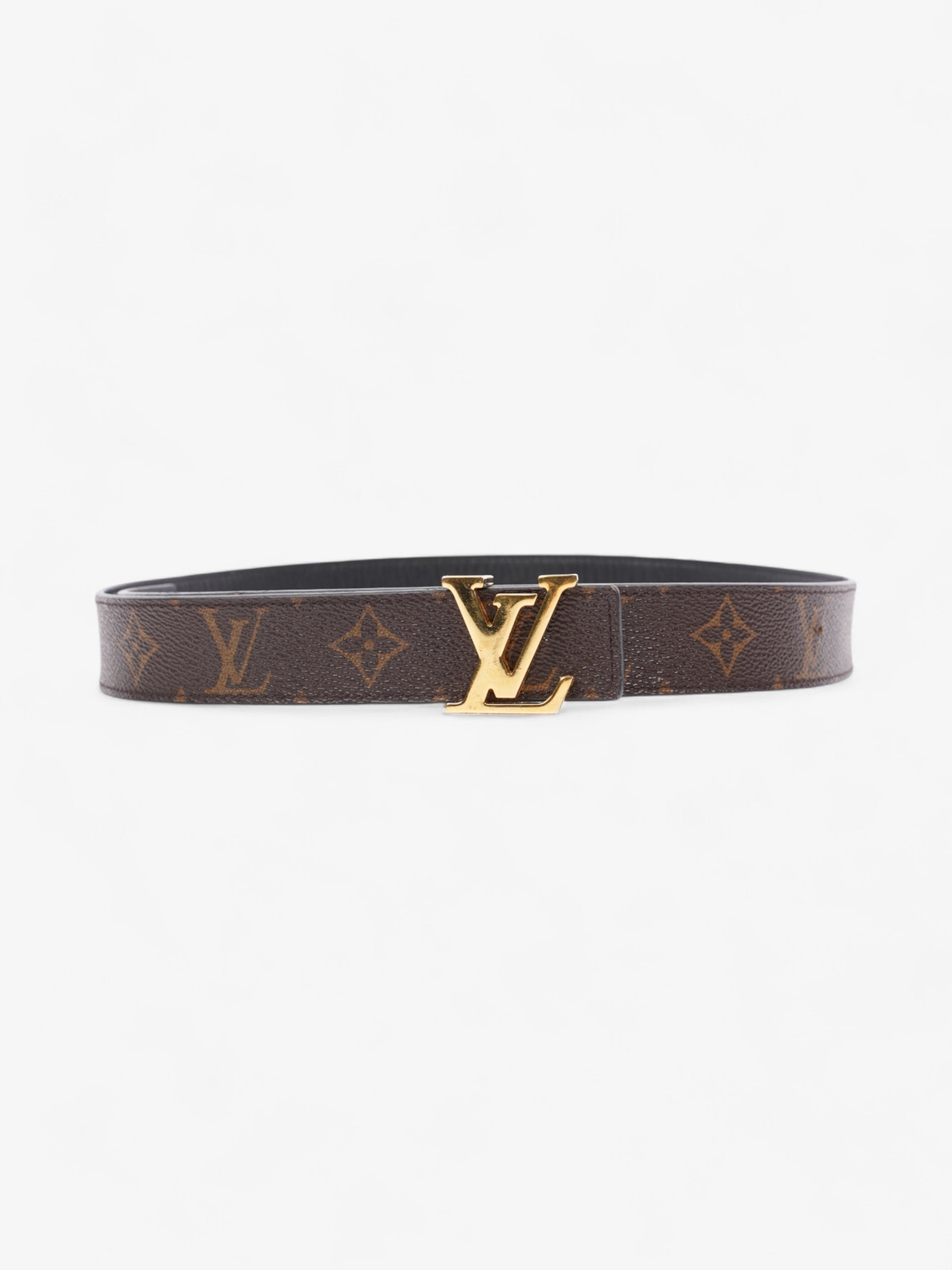 Louis Vuitton LV Initiales Reversible Belt Monogram / Black / Gold Canvas 90cm / 36"