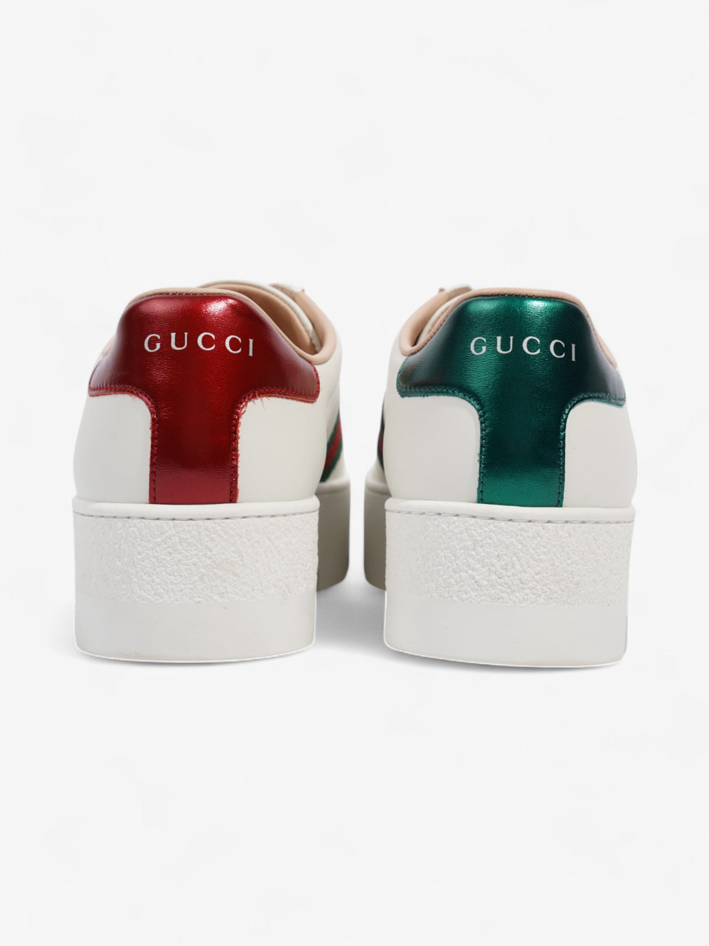 Gucci Ace Platform Sneakers White  / Green / Red Leather EU 35.5 UK 2.5