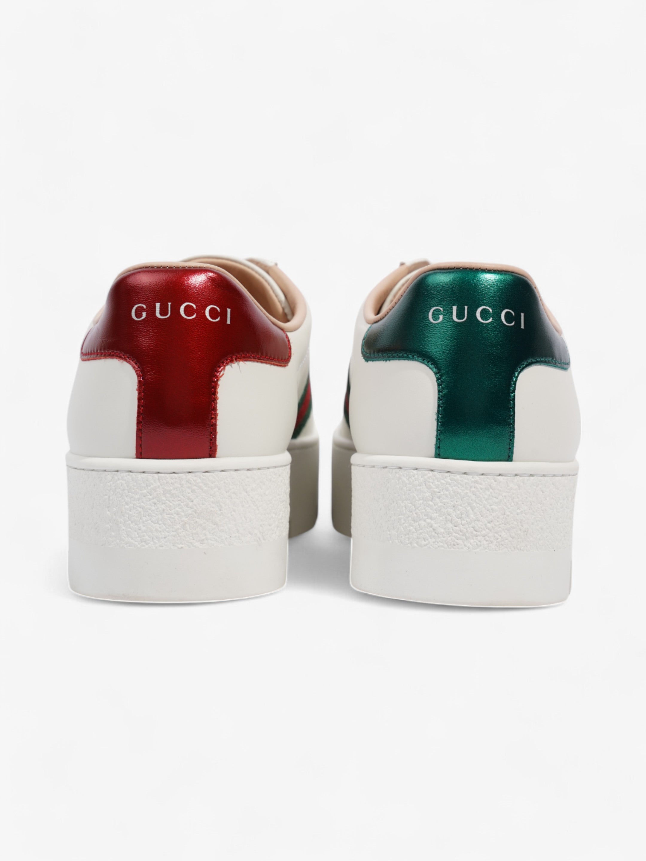 Gucci Ace Platform Sneakers White  / Green / Red Leather EU 35.5 UK 2.5