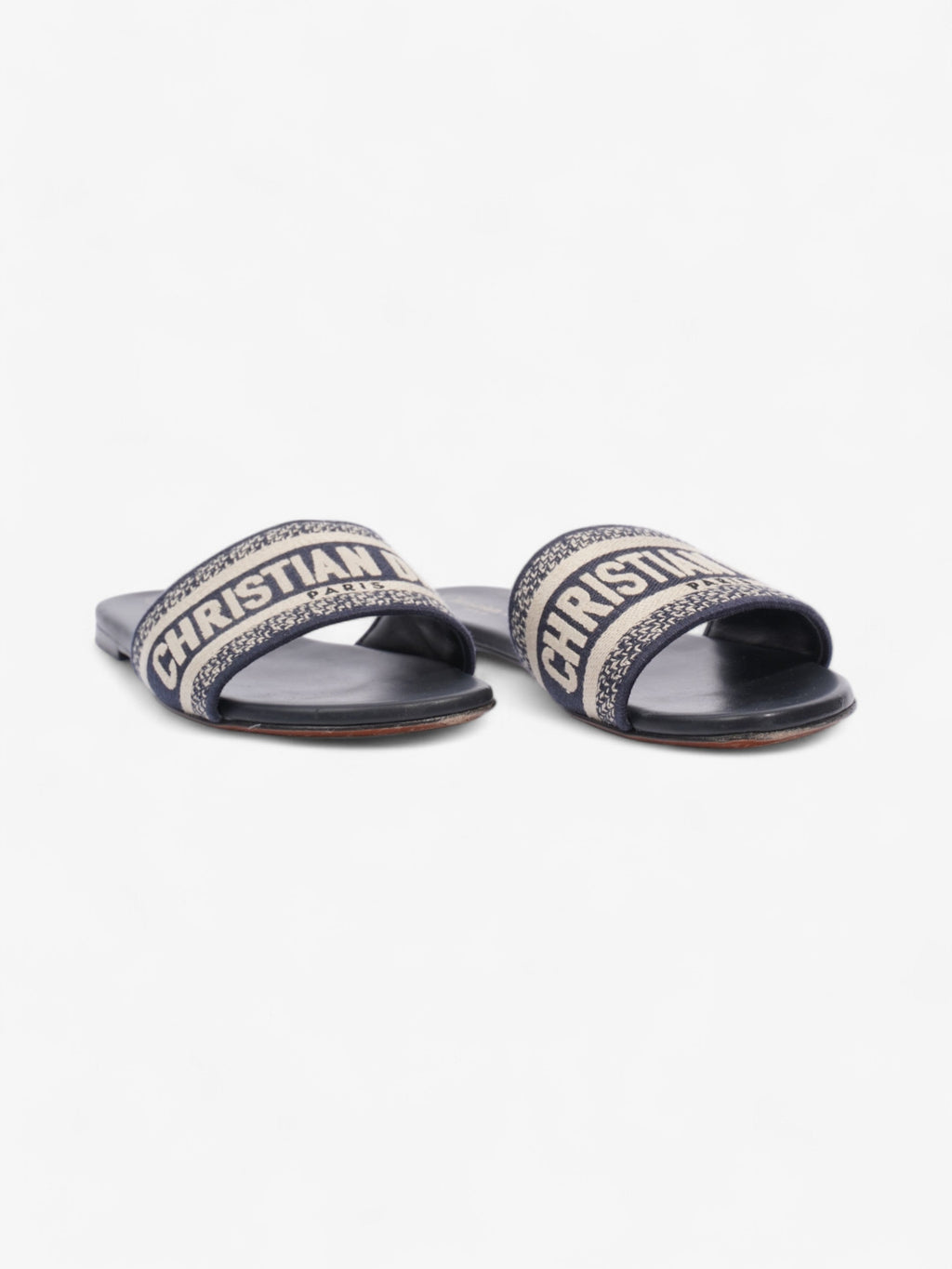 Christian Dior Dway Slides Navy / White Canvas EU 37.5 UK 4.5