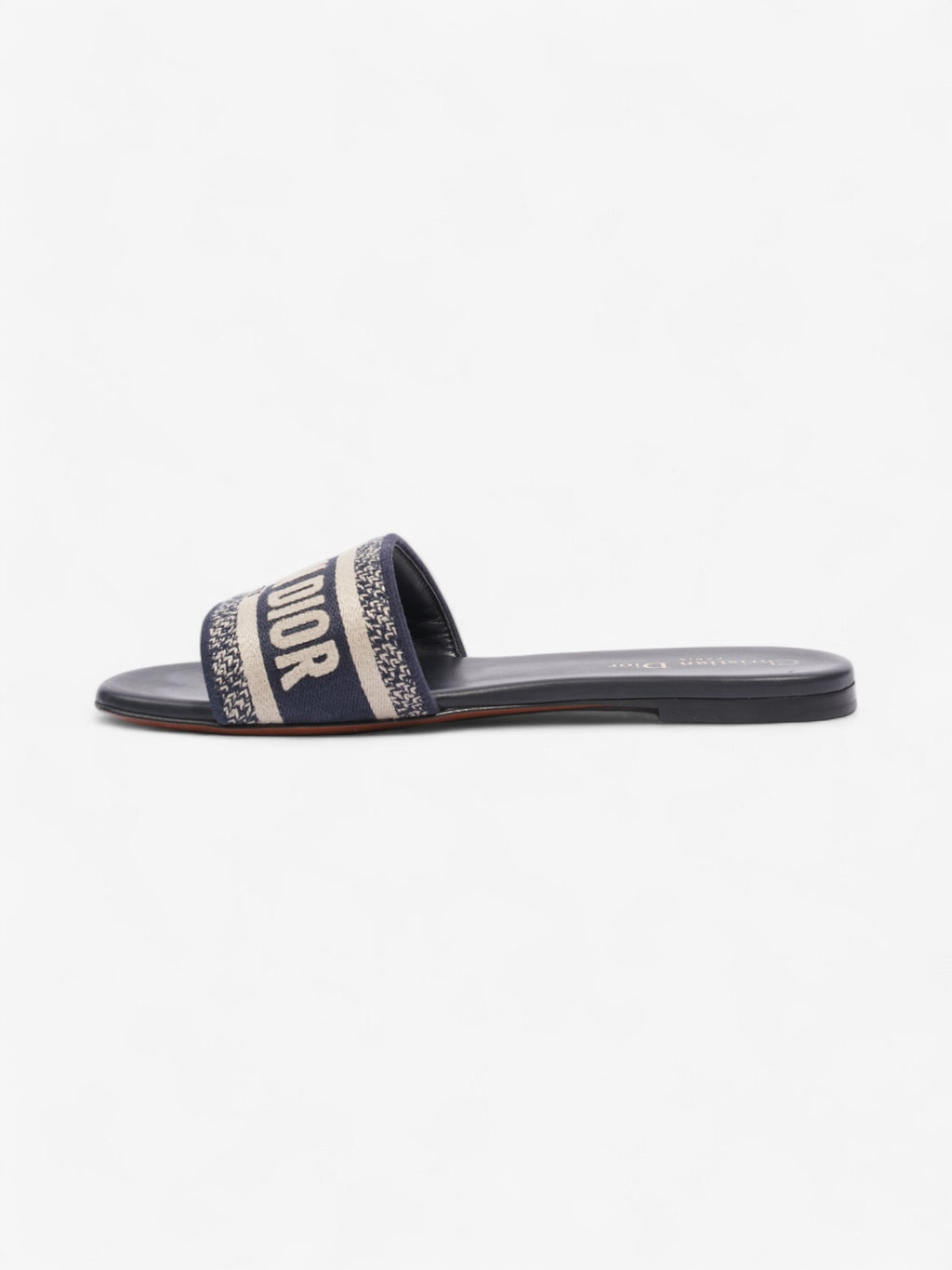 Christian Dior Dway Slides Navy / White Canvas EU 37.5 UK 4.5