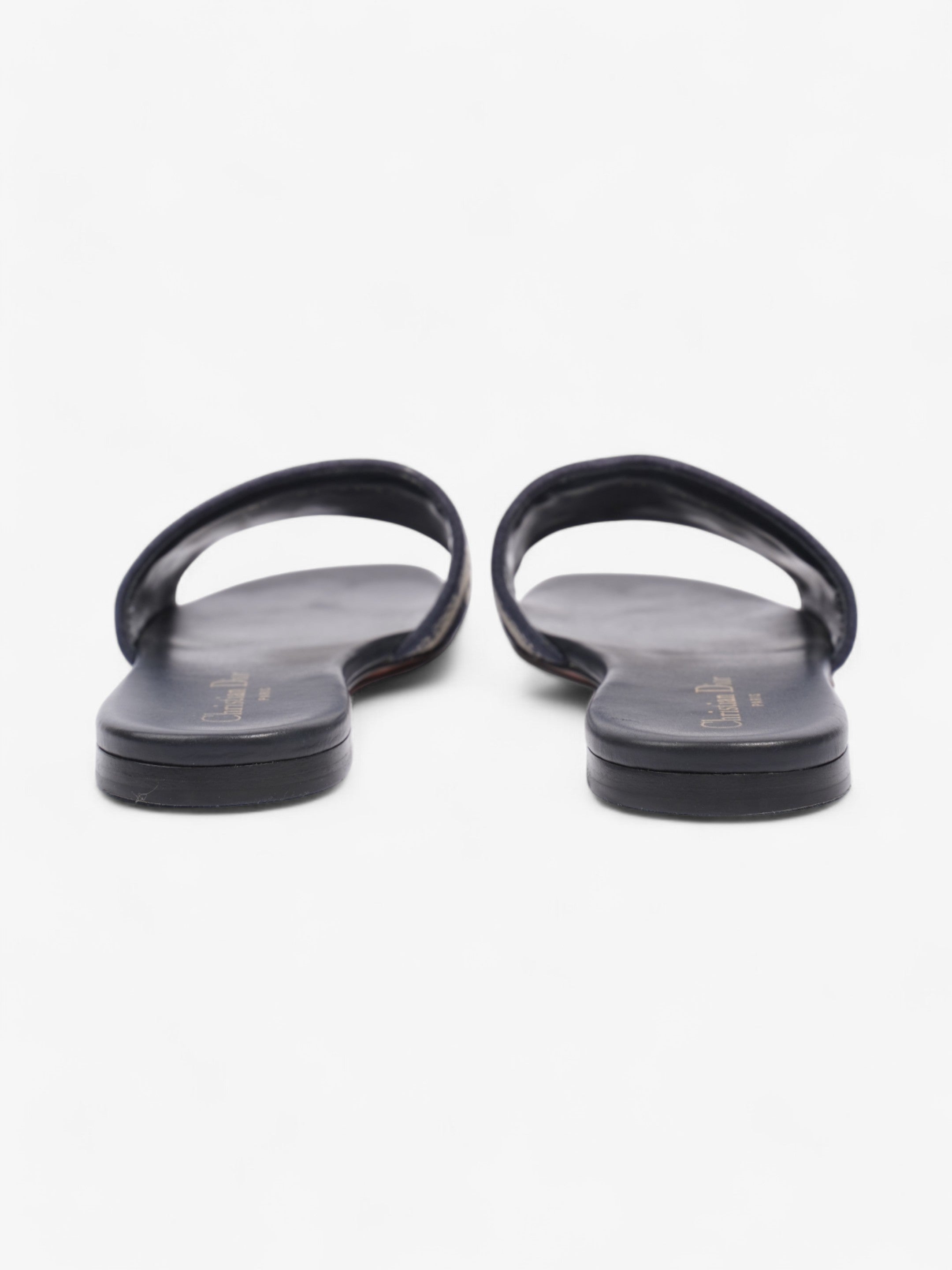 Christian Dior Dway Slides Navy / White Canvas EU 37.5 UK 4.5