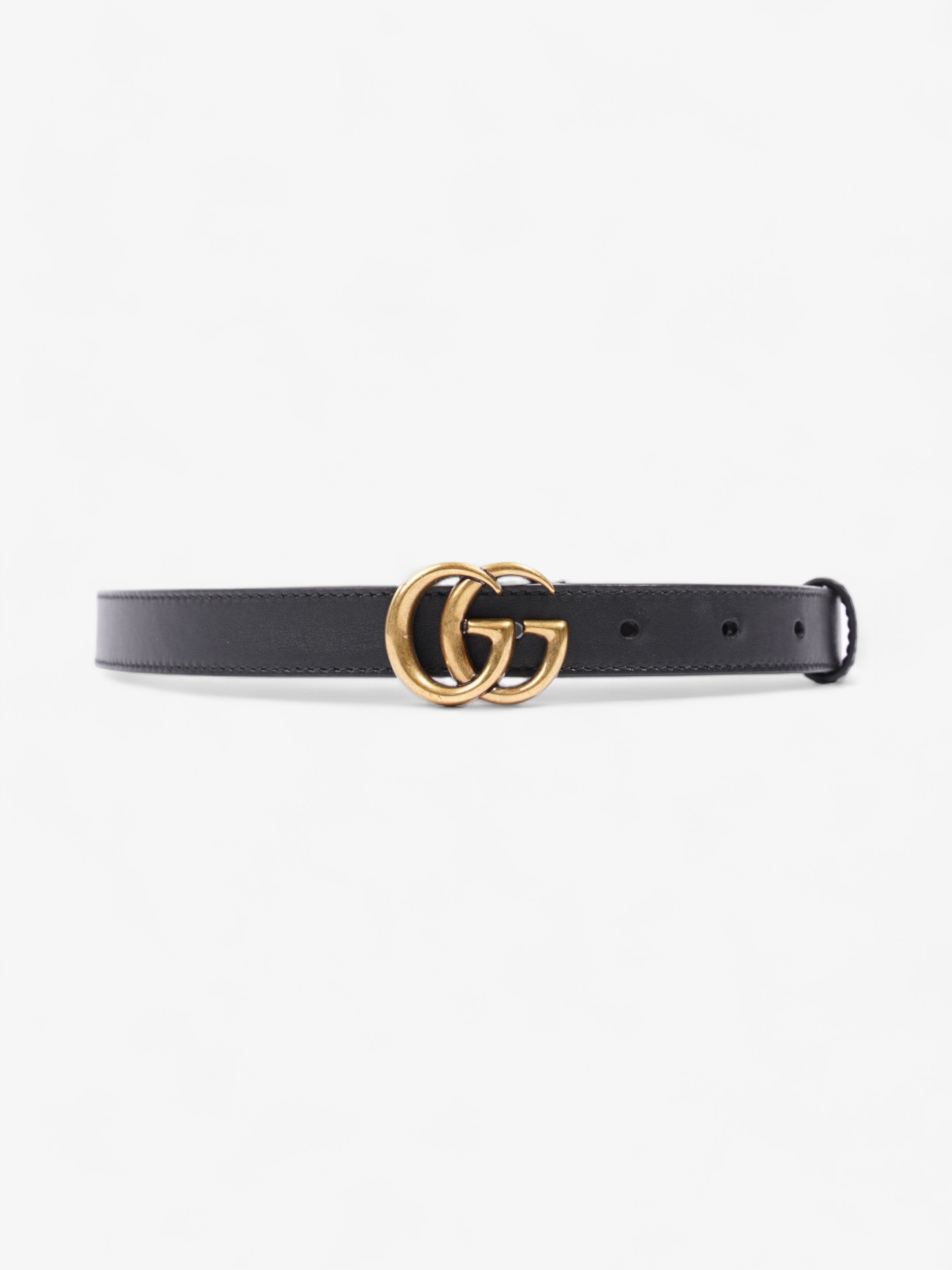 Gucci GG Marmont Thin Belt Black Leather 65cm / 26"